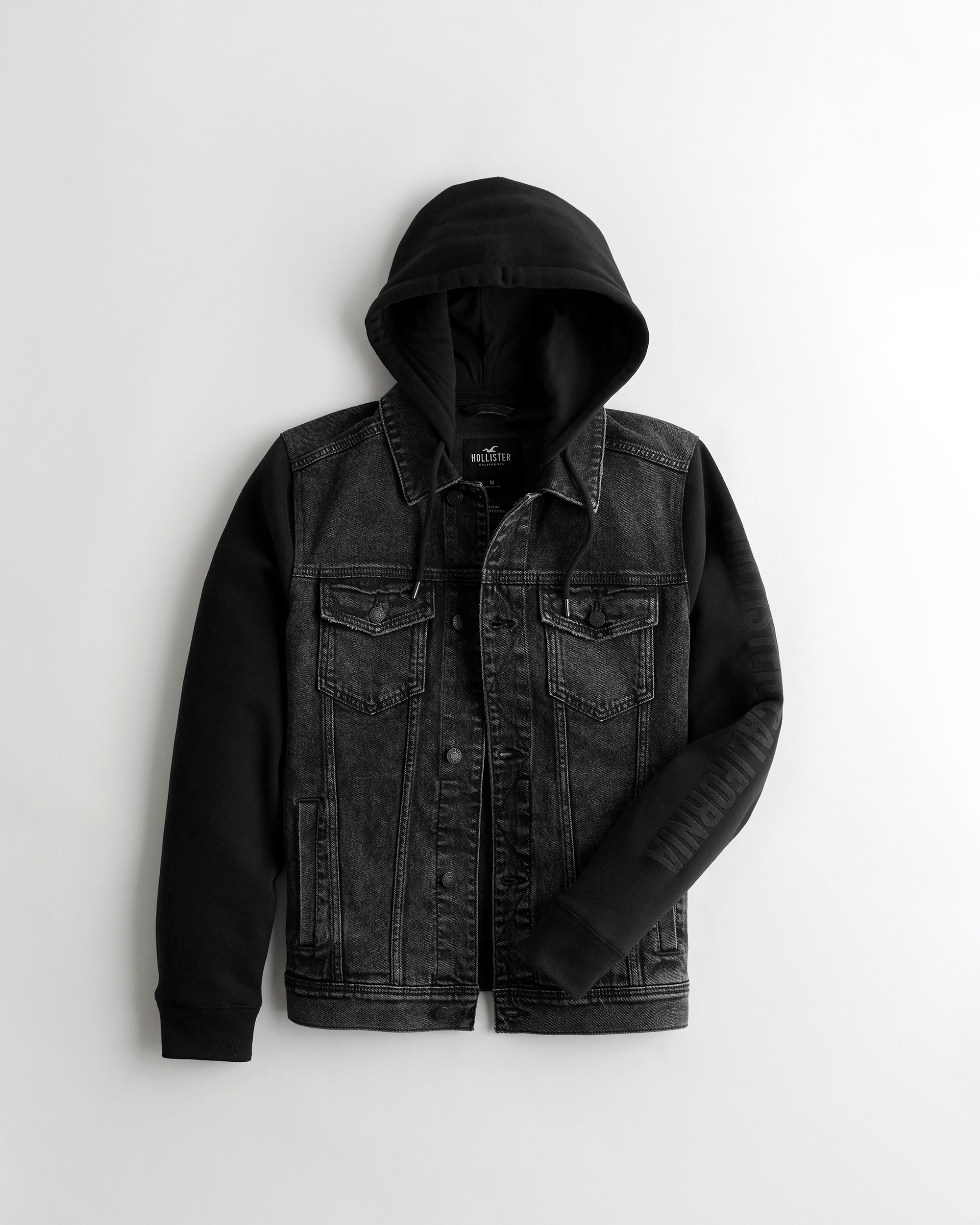 hollister denim hoodie jacket