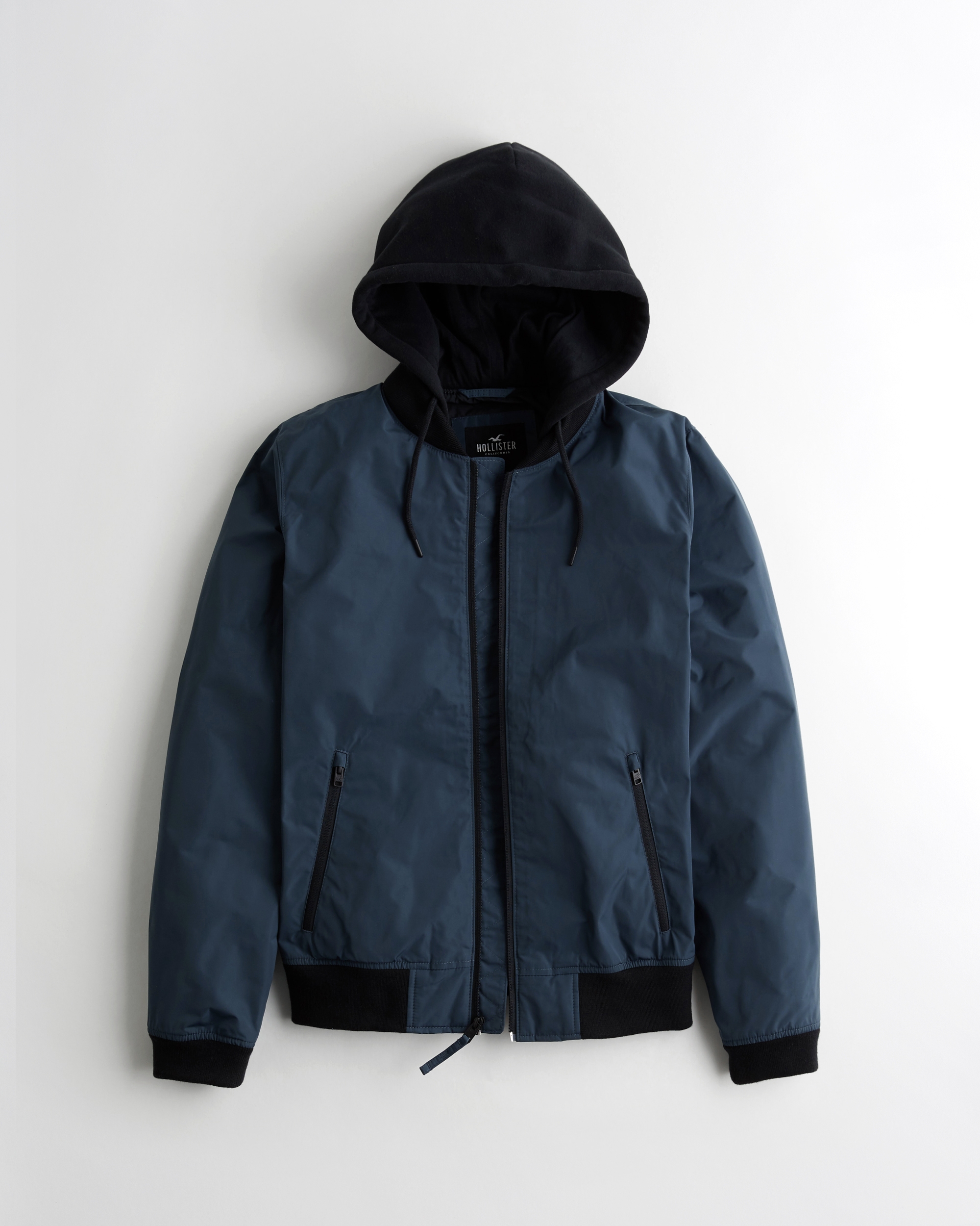 hollister hooded bomber jacket