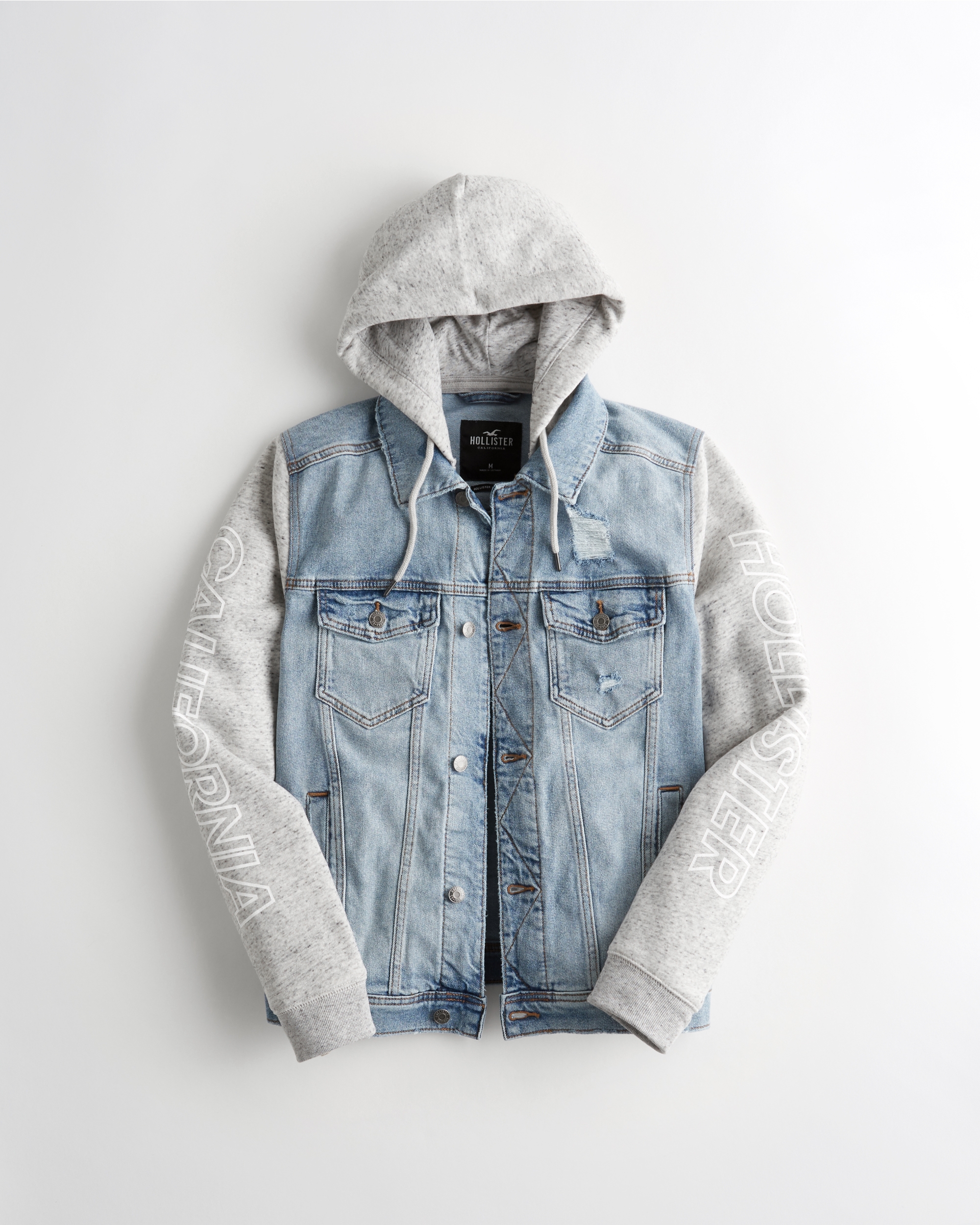 hollister hooded denim jacket