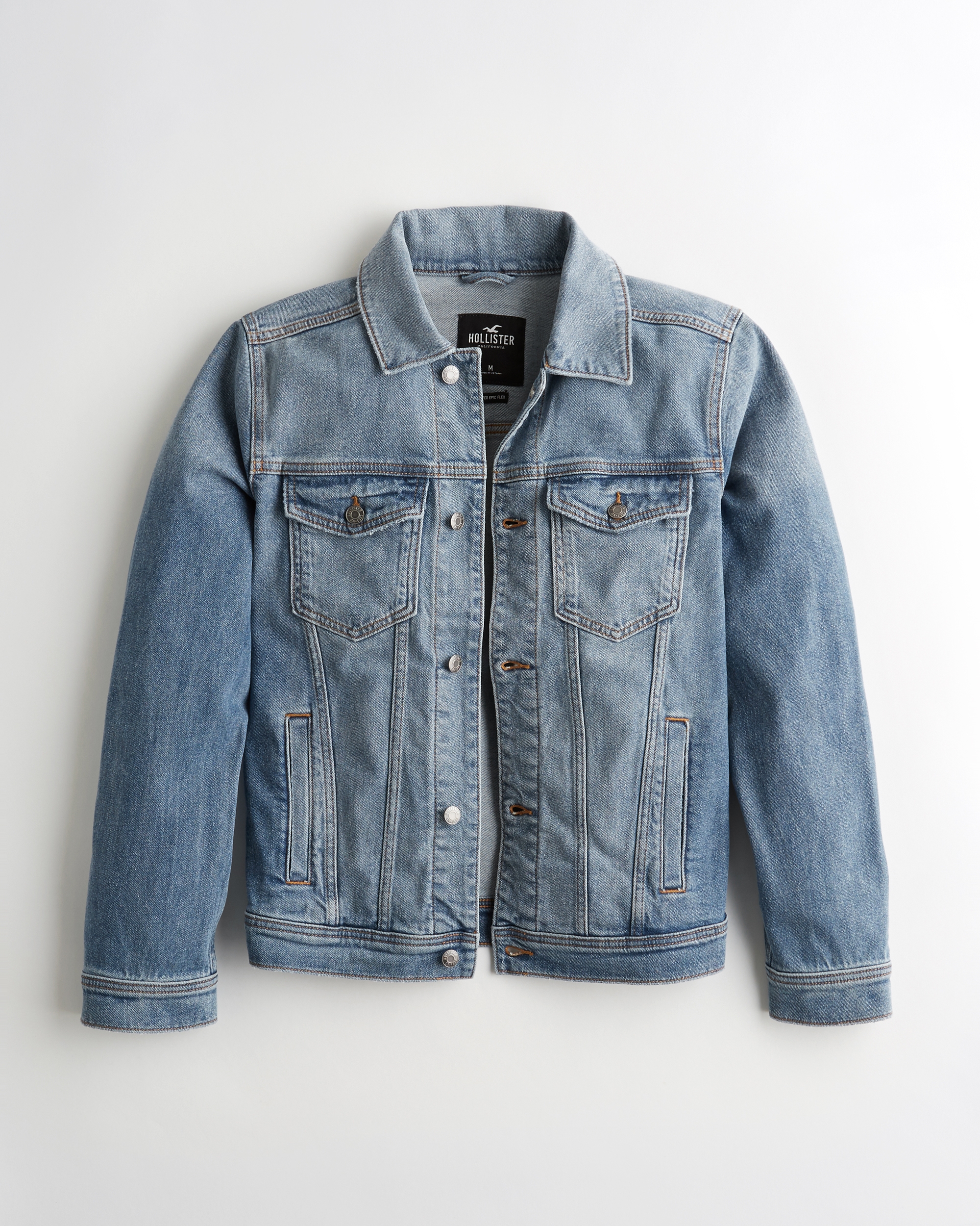 hollister jean jacket with fur