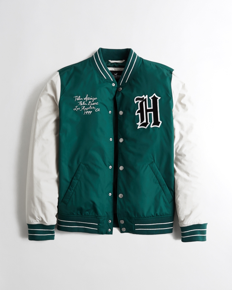 Men's La Badge Jersey Varsity Bomber Jacket