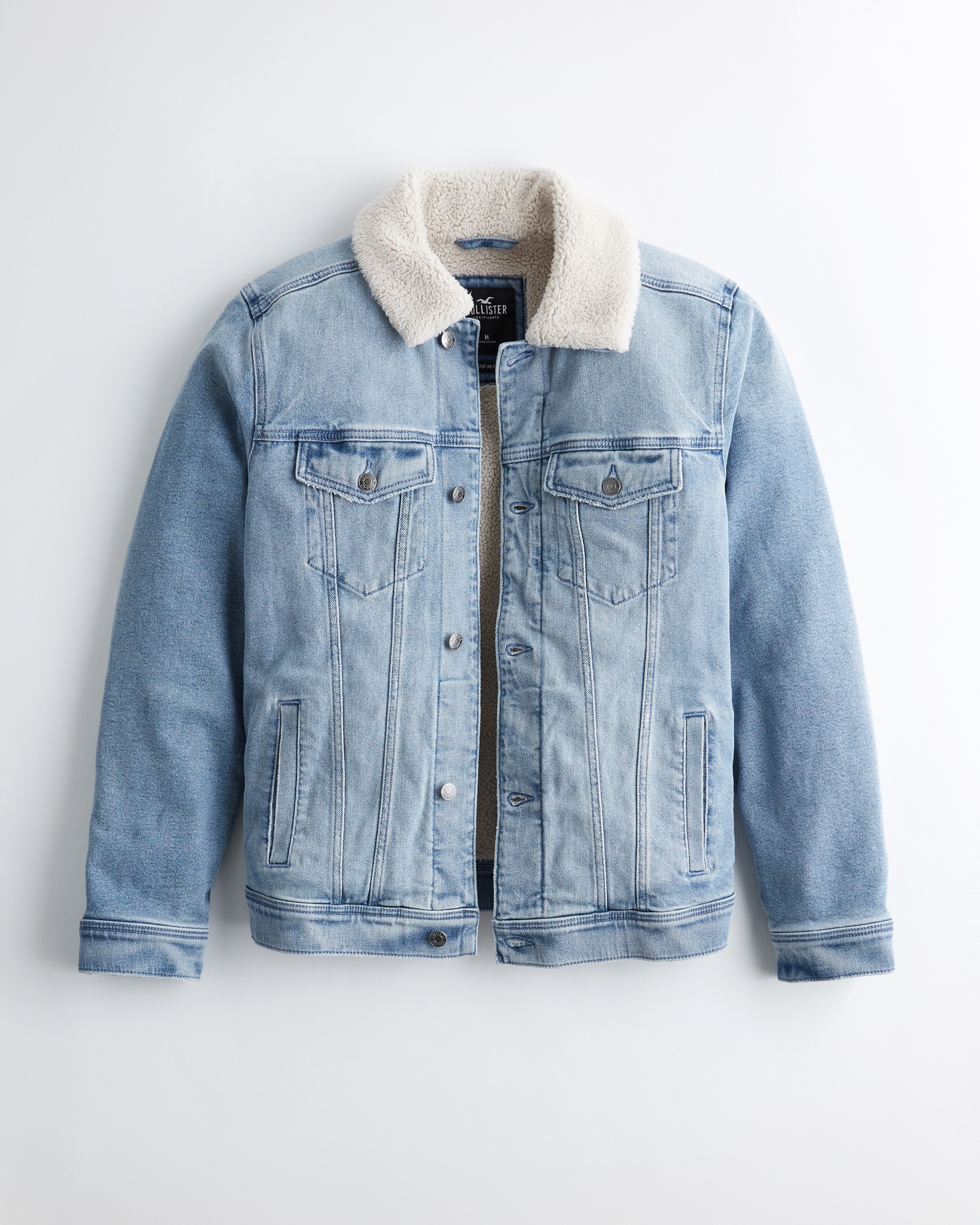 Guys Sherpa-Lined Denim Trucker Jacket 