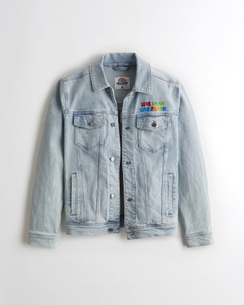 Hollister yellow denim jacket clearance