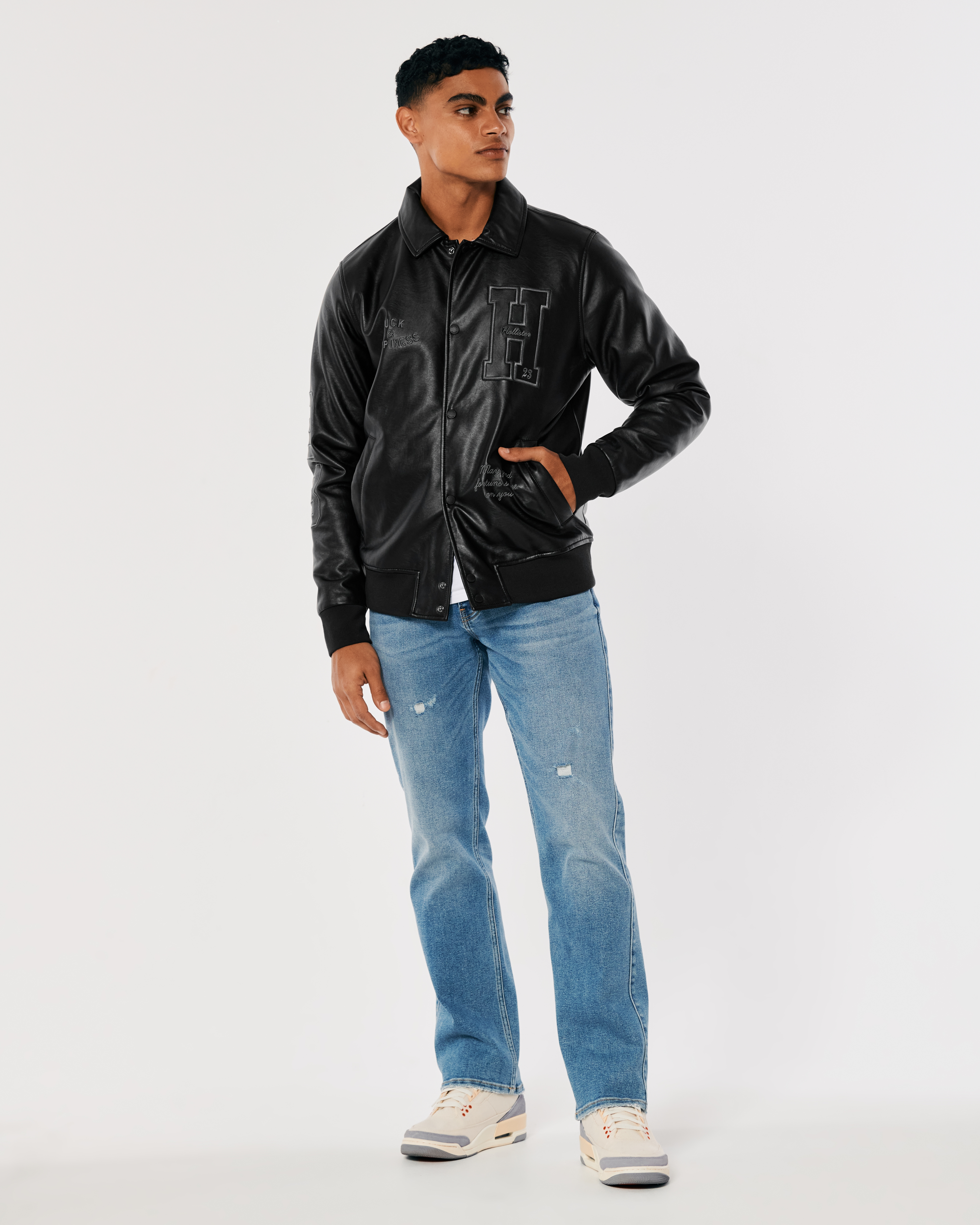 Hollister faux leather store jacket