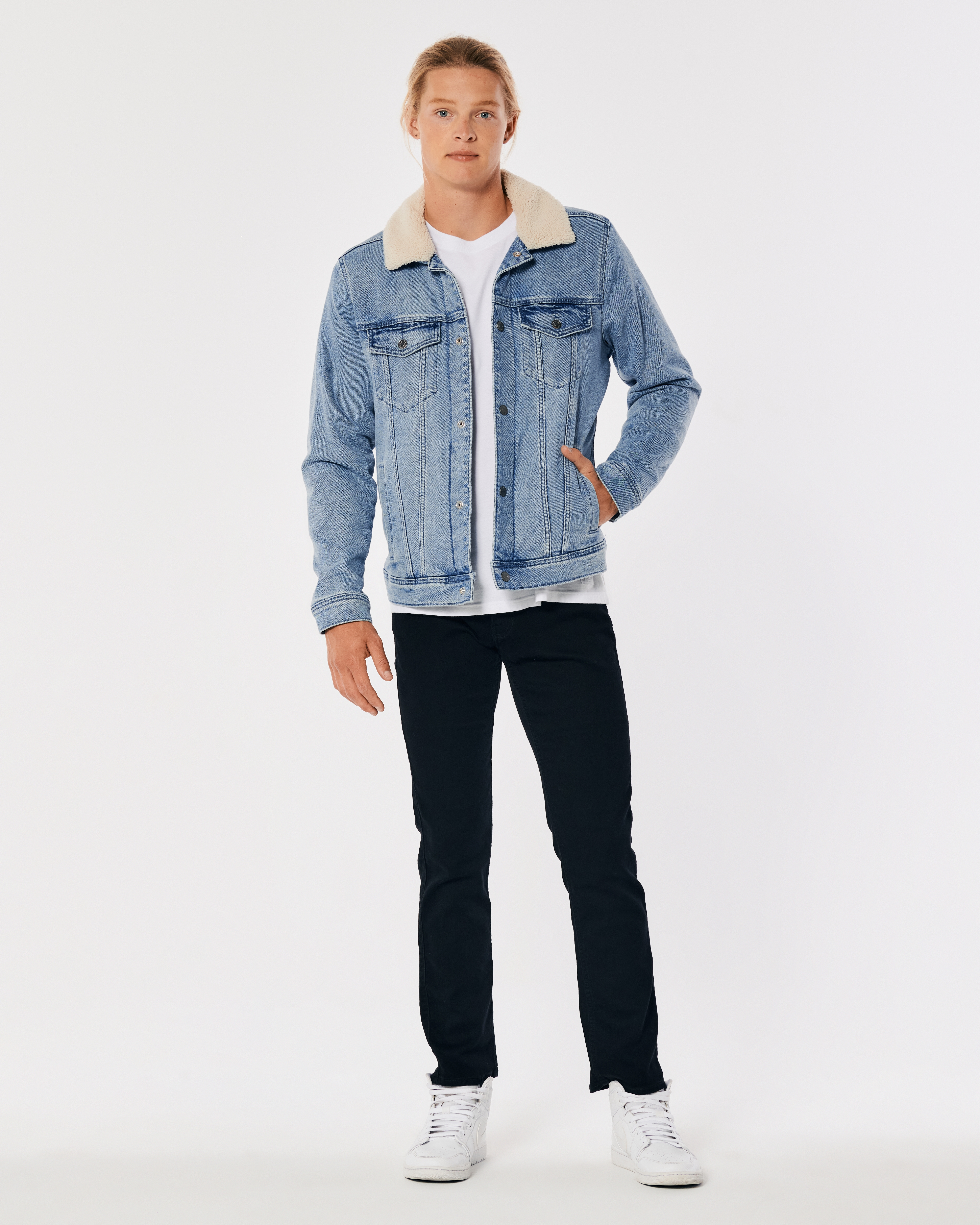 Sherpa-Lined Denim Trucker Jacket