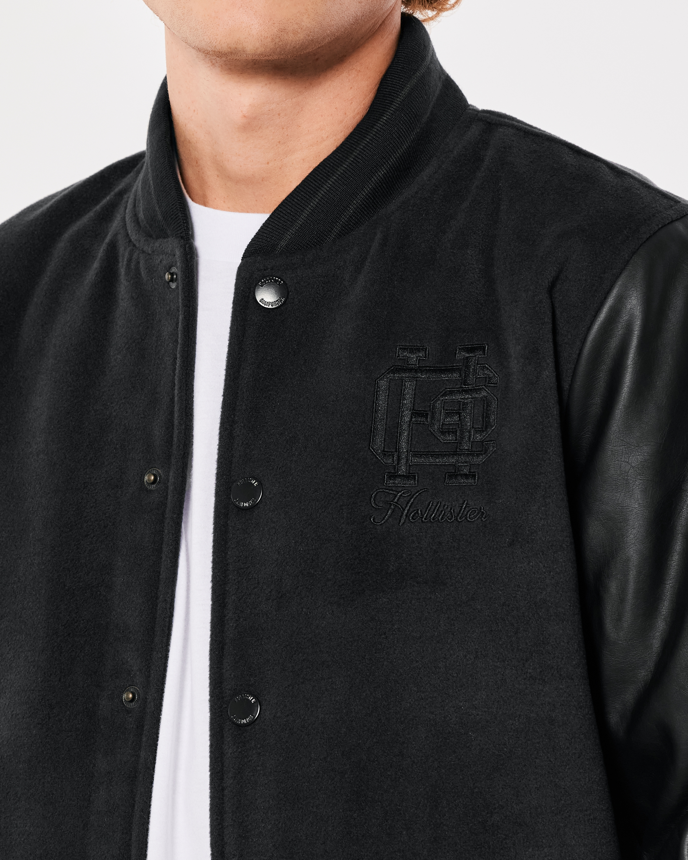 Men's Embroidered Logo Varsity Bomber Jacket | Men's Clearance