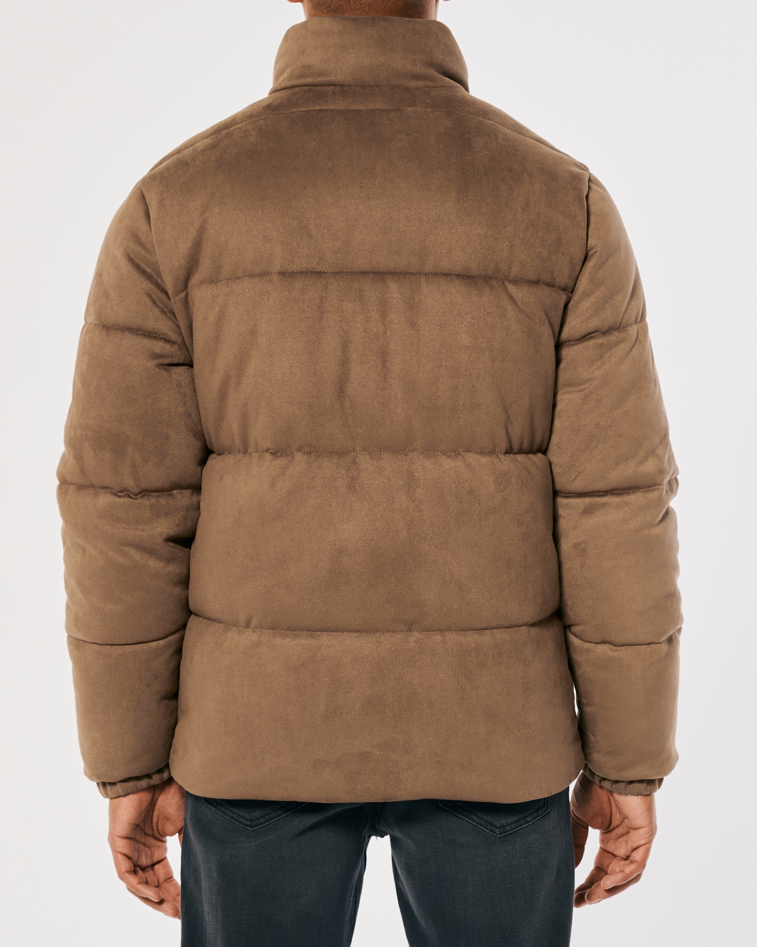 Faux Suede Puffer Jacket