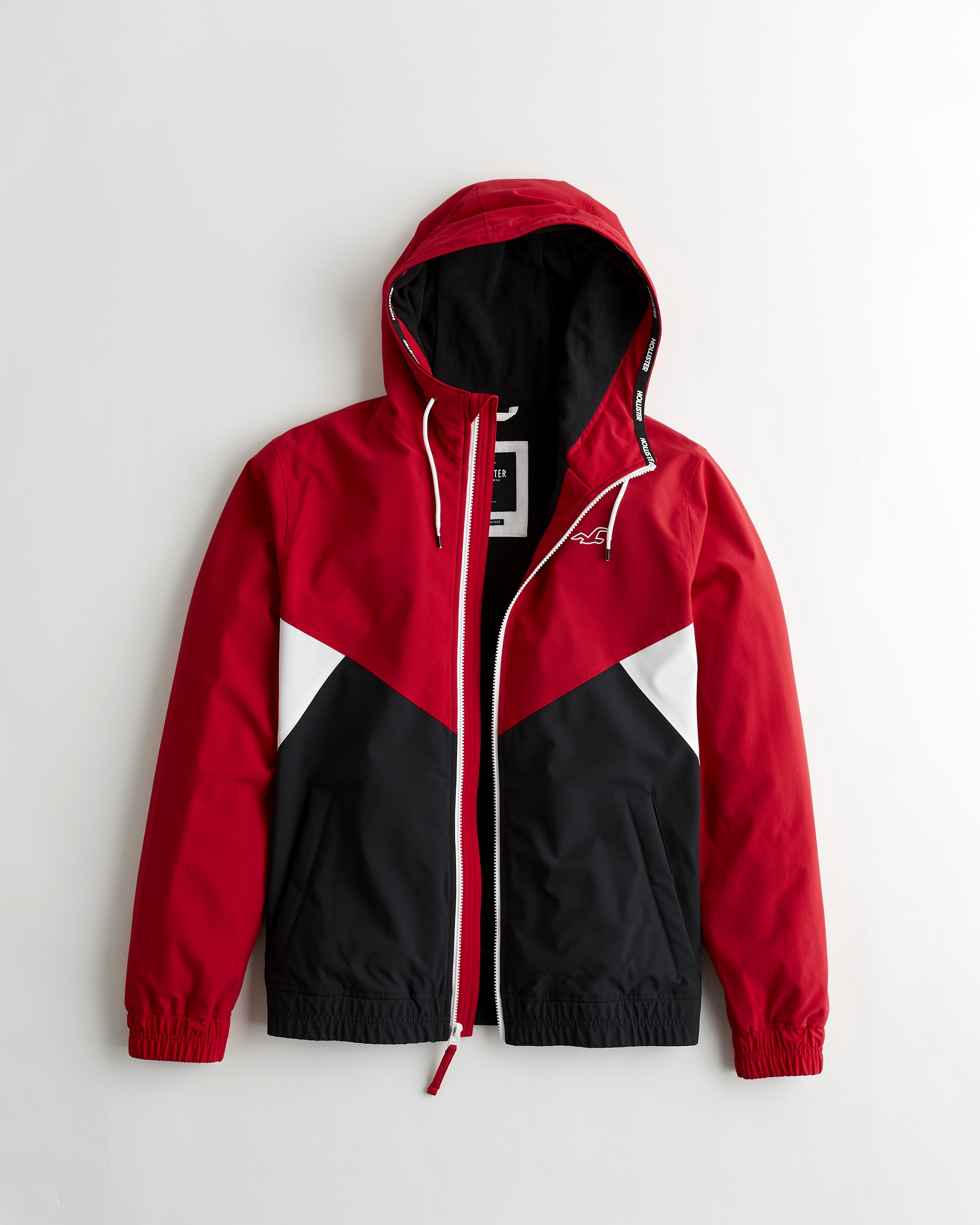 full zip hooded windbreaker hollister