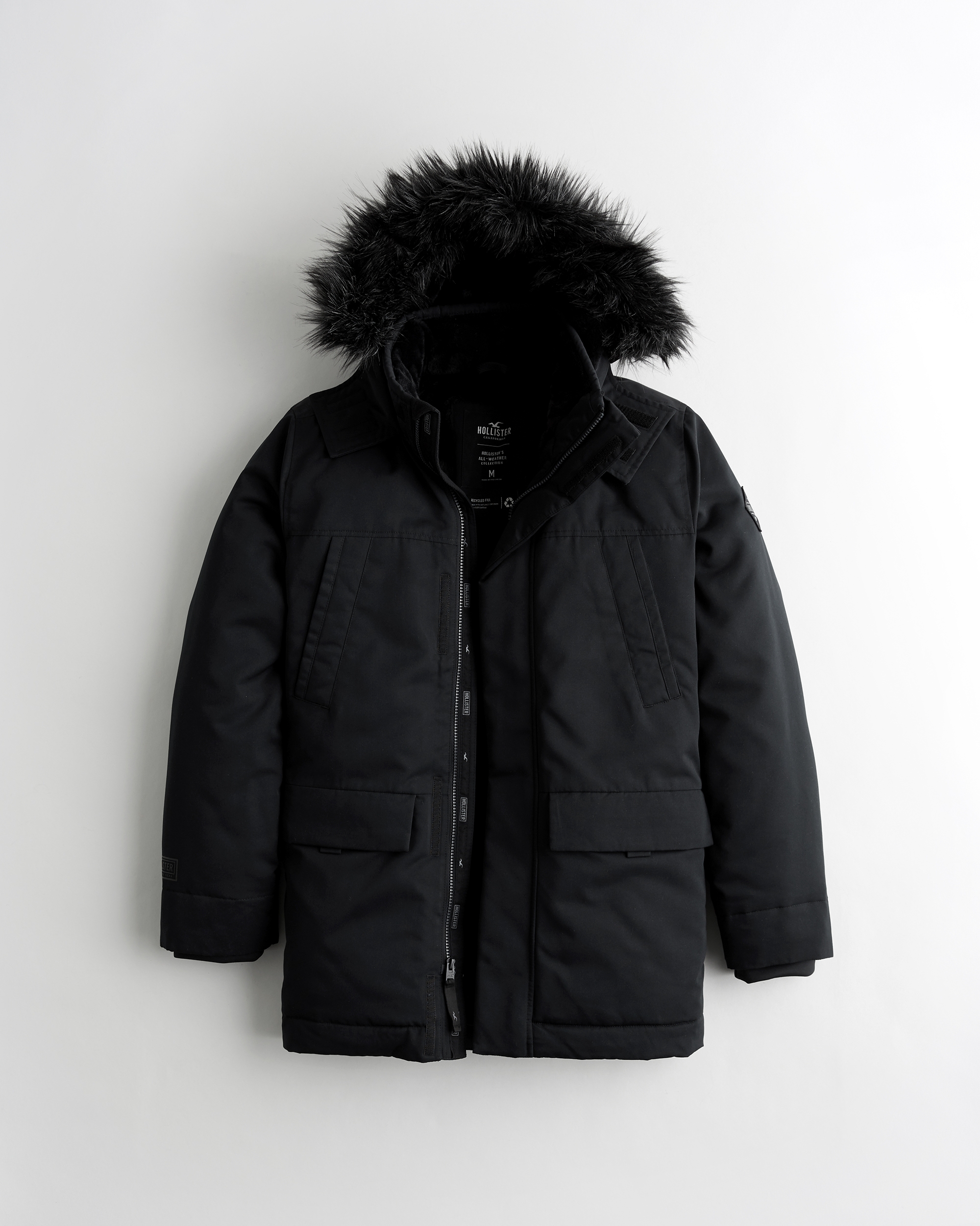 hollister parka coat mens