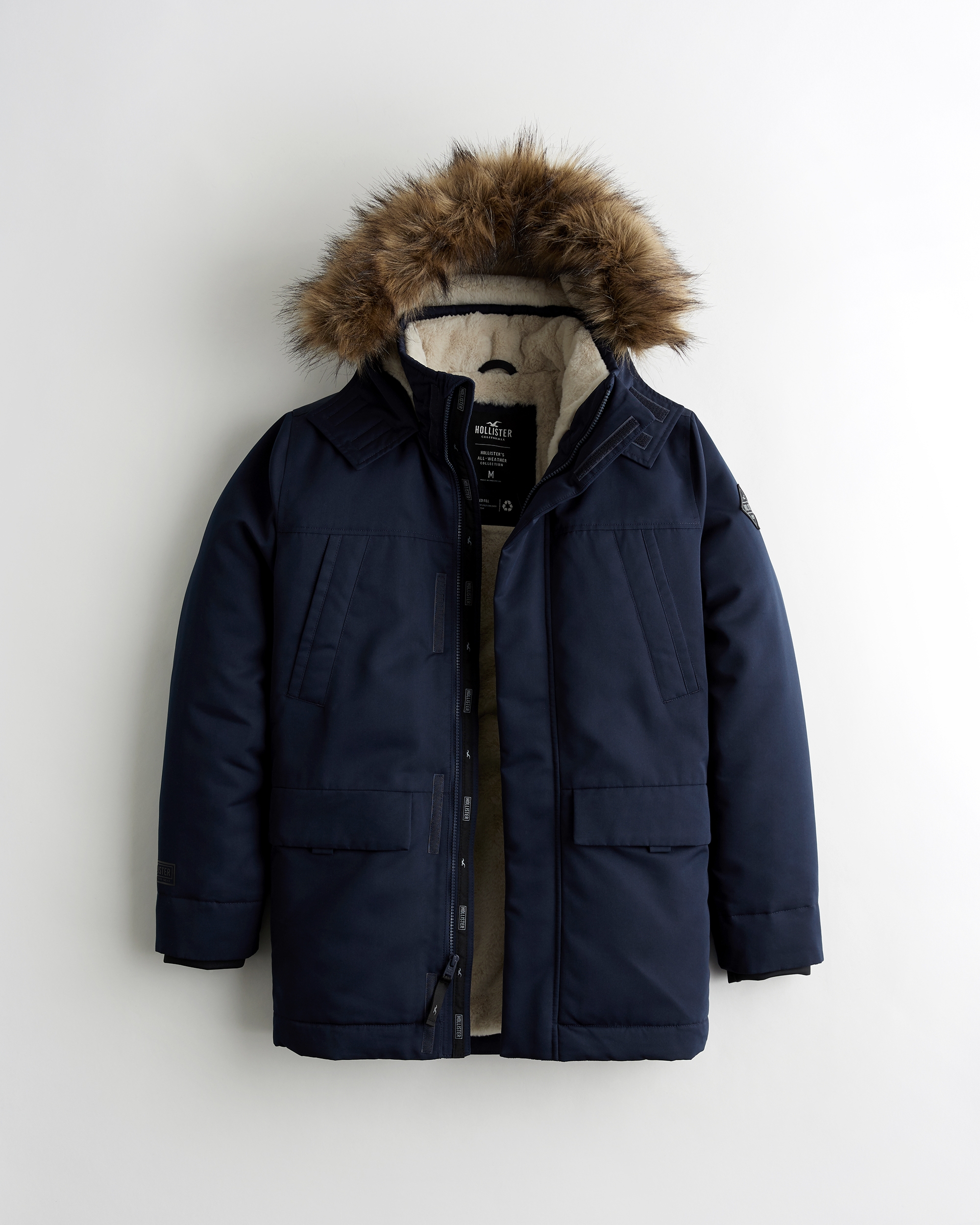 hollister grey parka