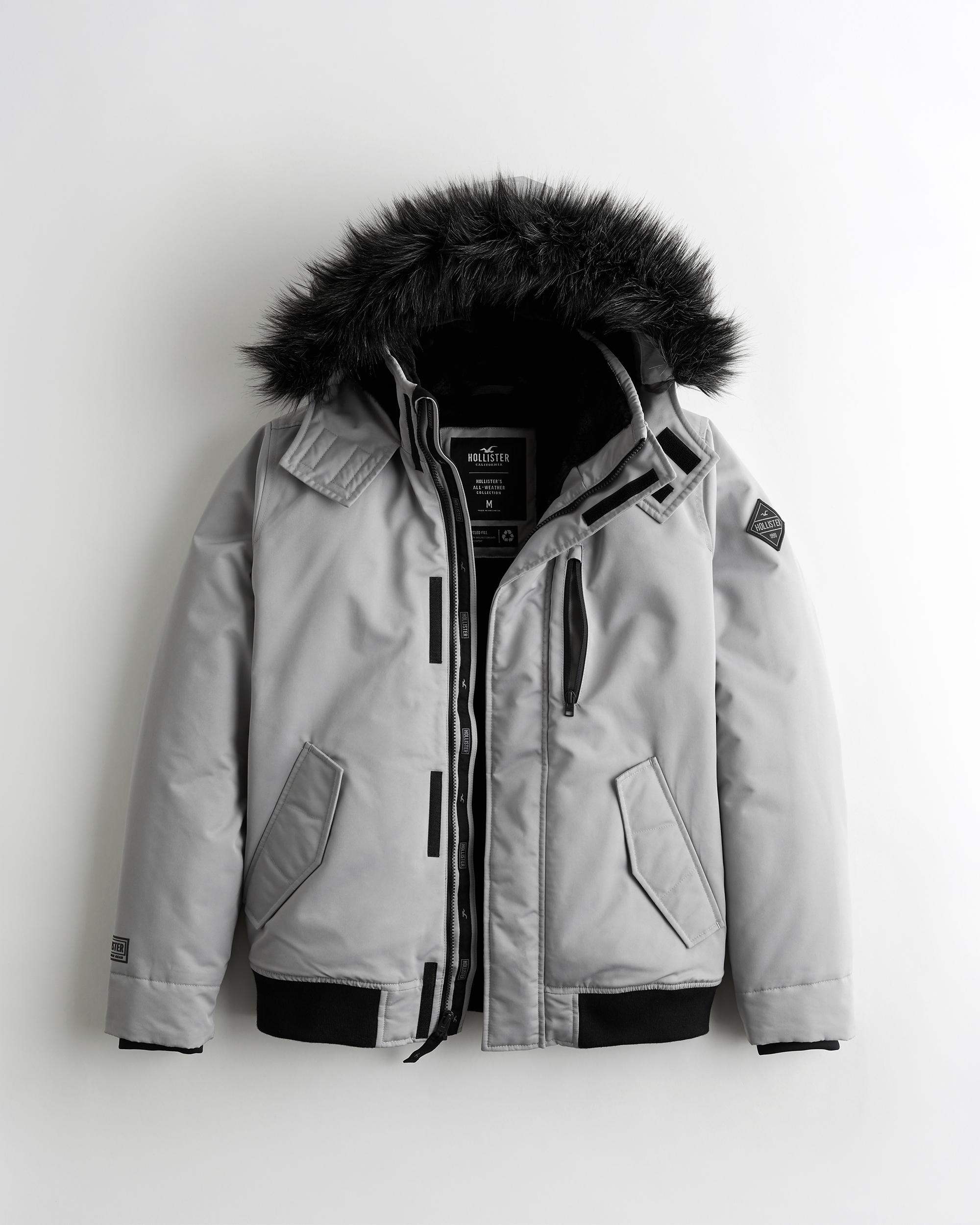 black and white hollister jacket