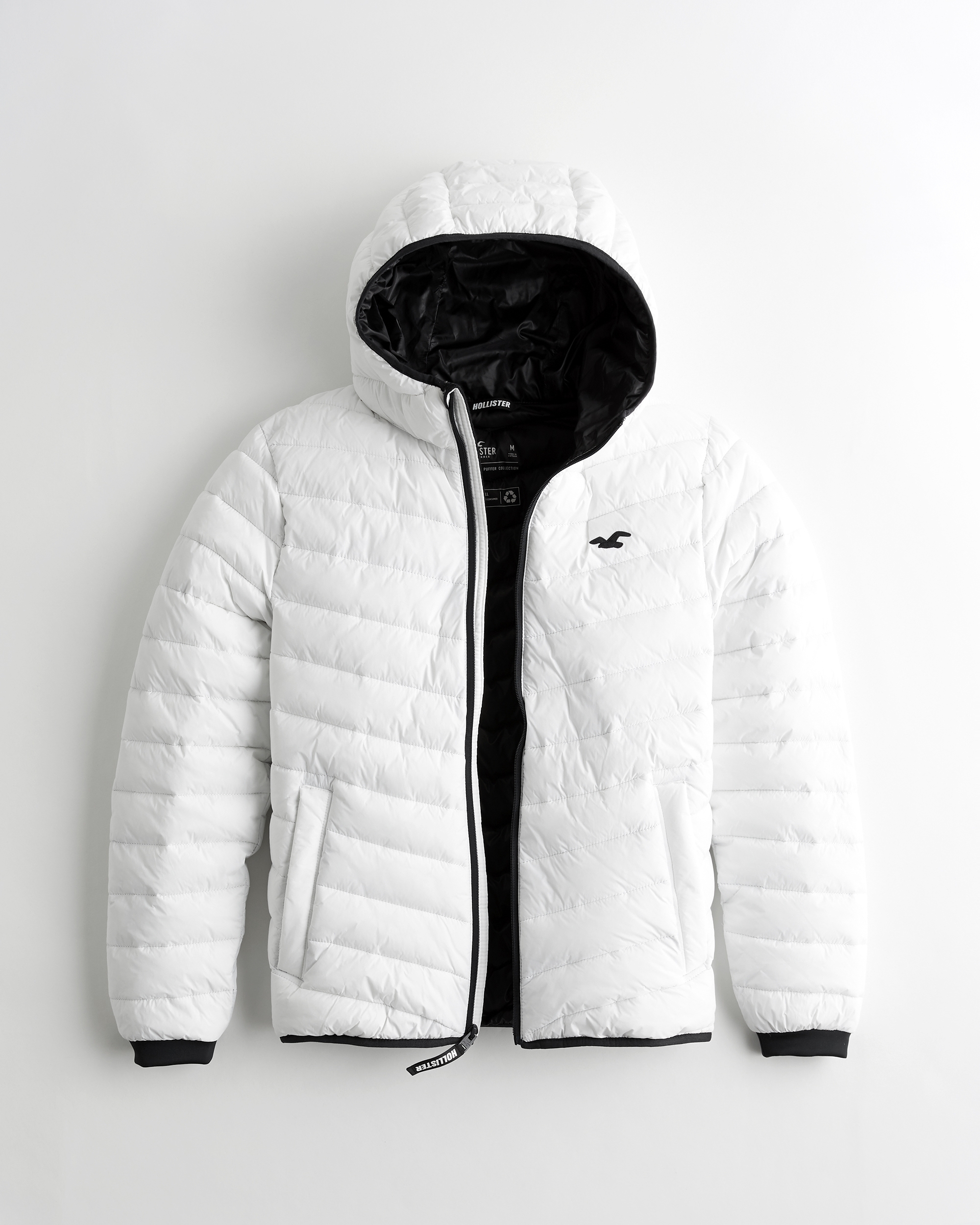 black and white hollister jacket