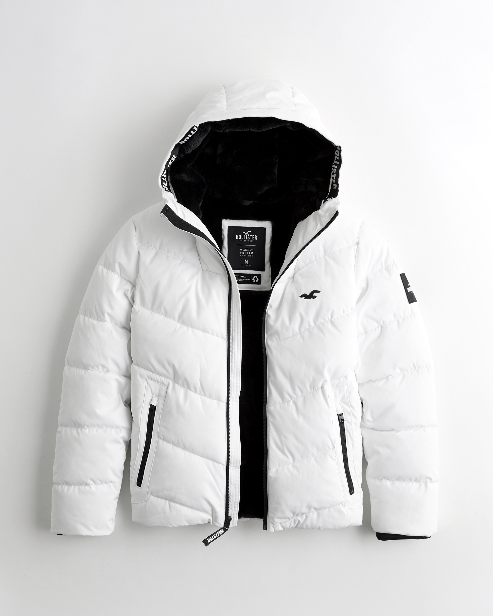 black and white hollister jacket