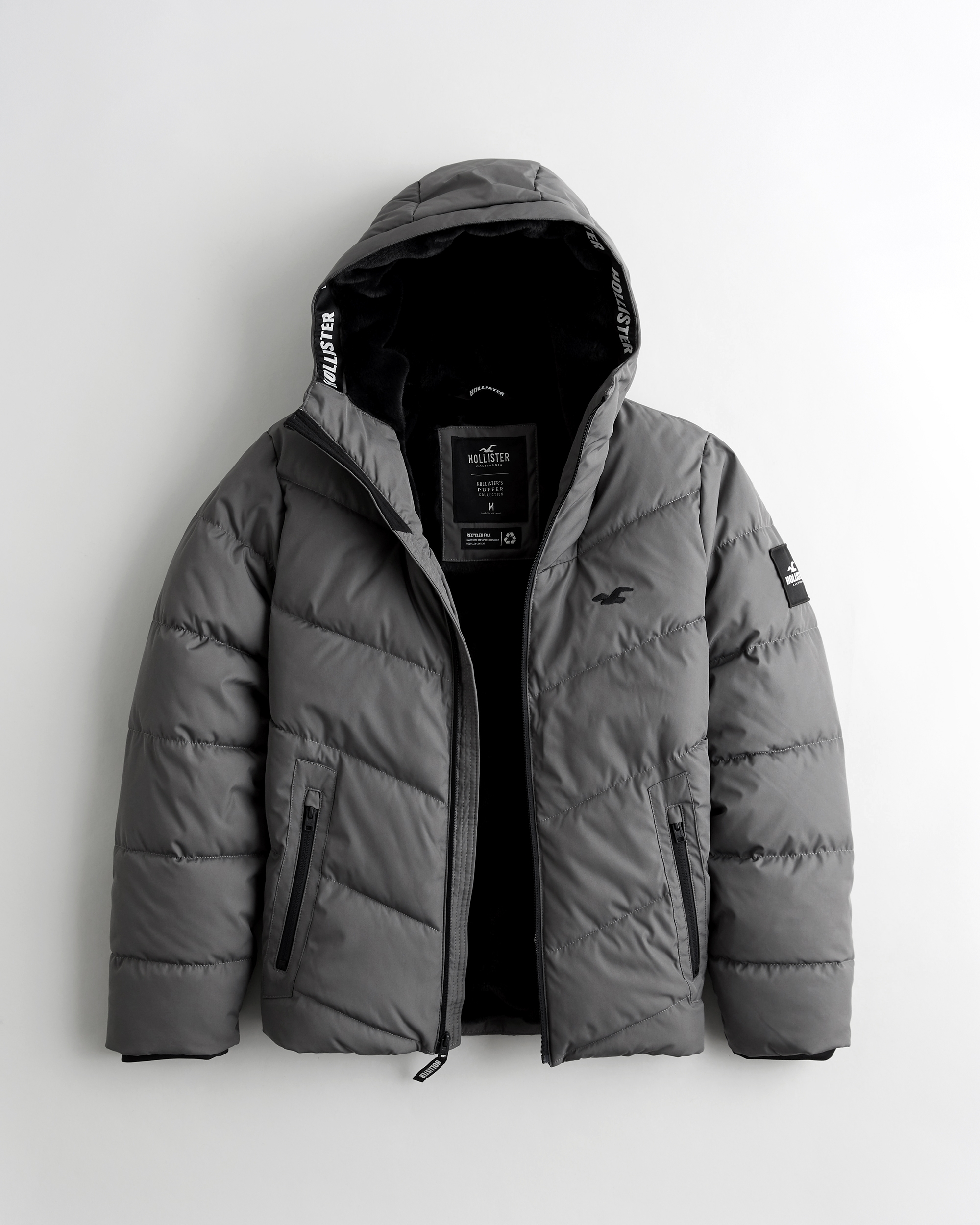hollister puffer hood