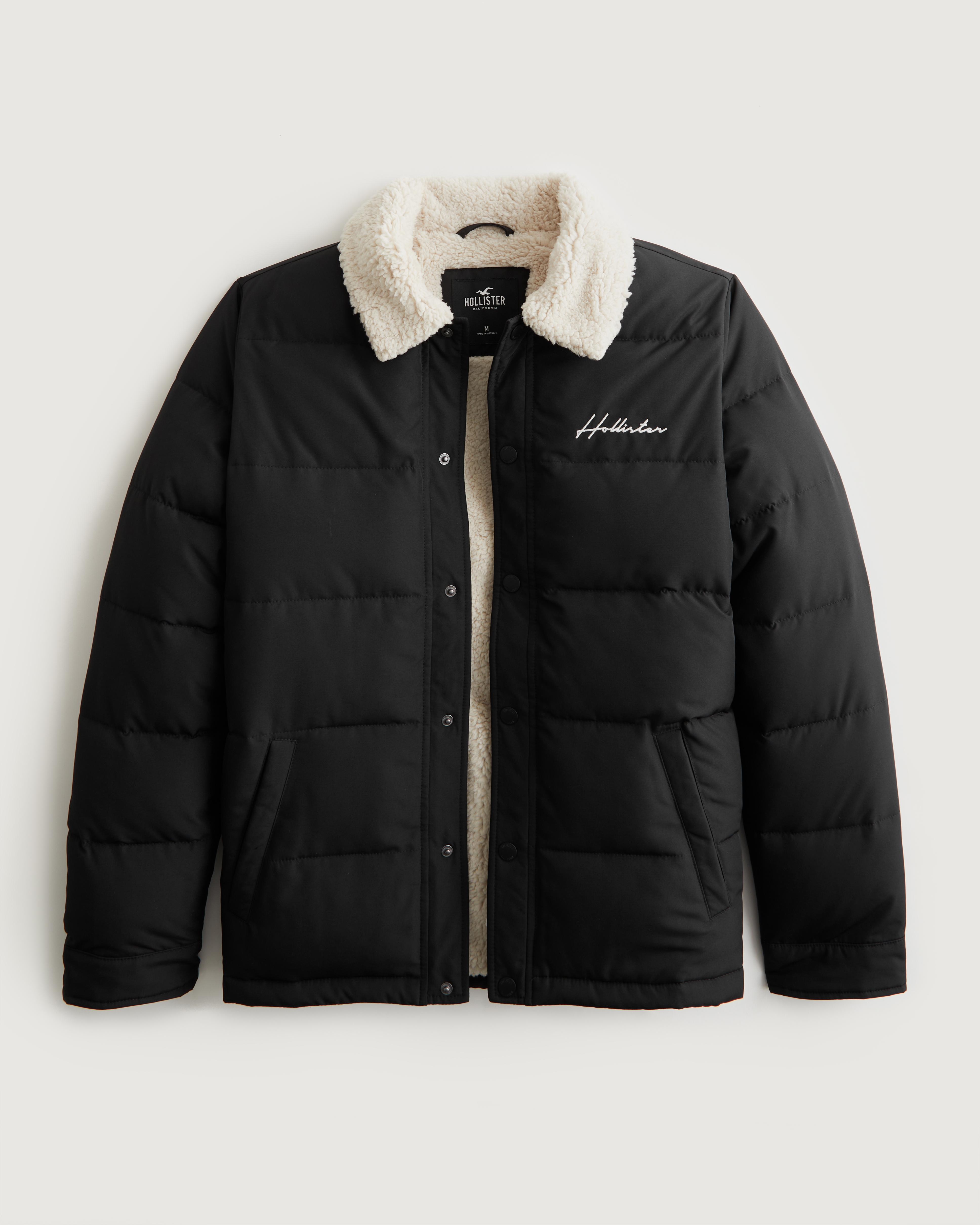 Sherpa lined deals puffer parka hollister