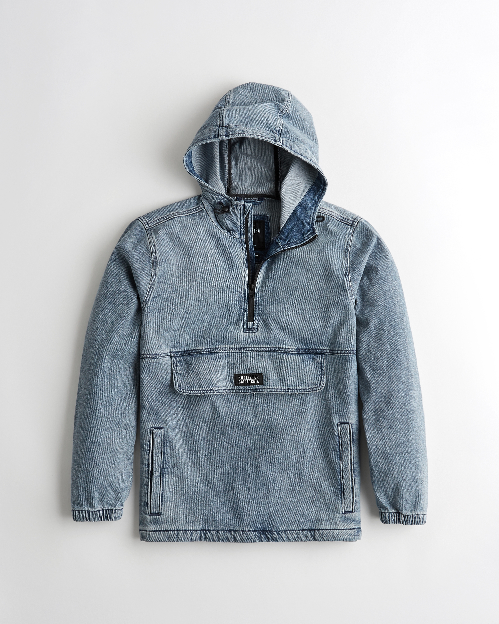 hooded jacket with pouch pocket