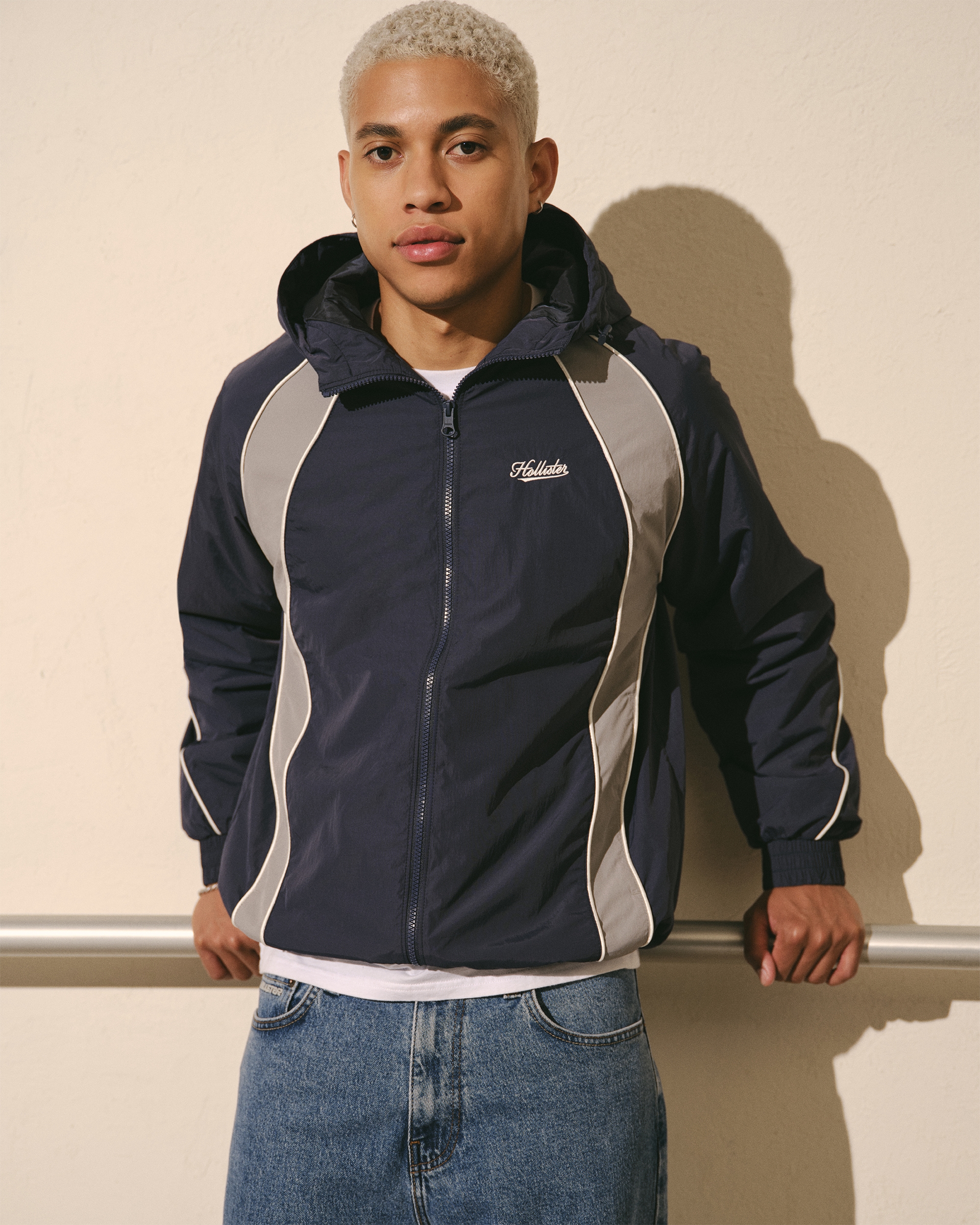 Hooded Logo Windbreaker Jacket