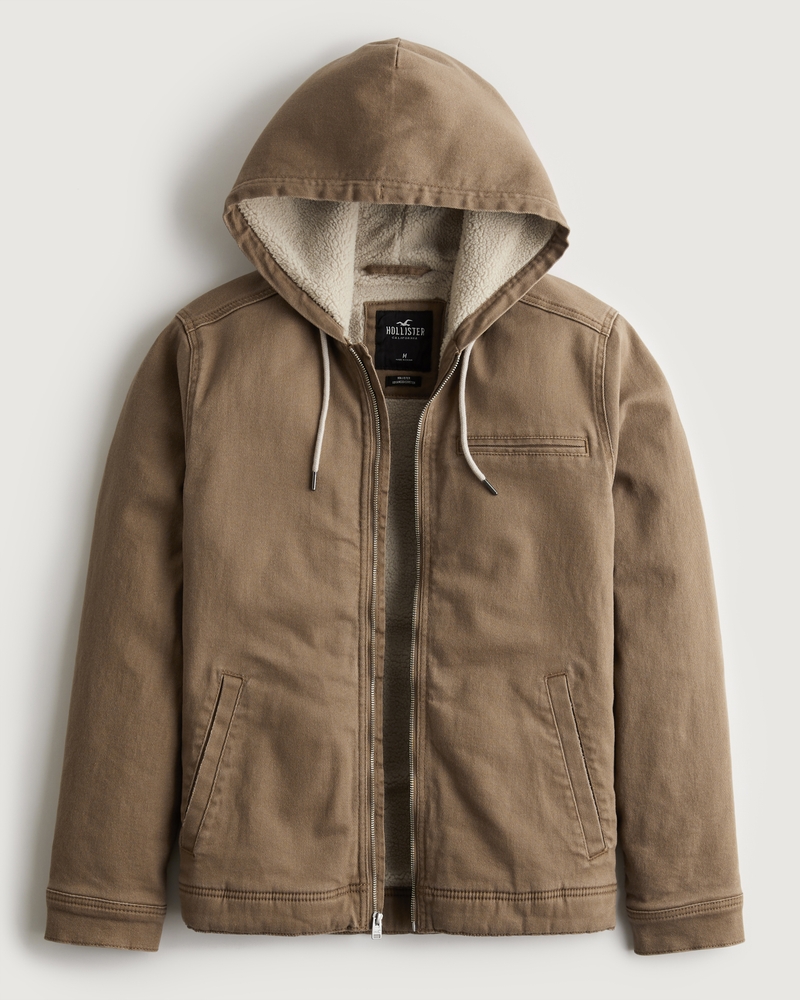 Sherpa lined fleece jacket hot sale hollister