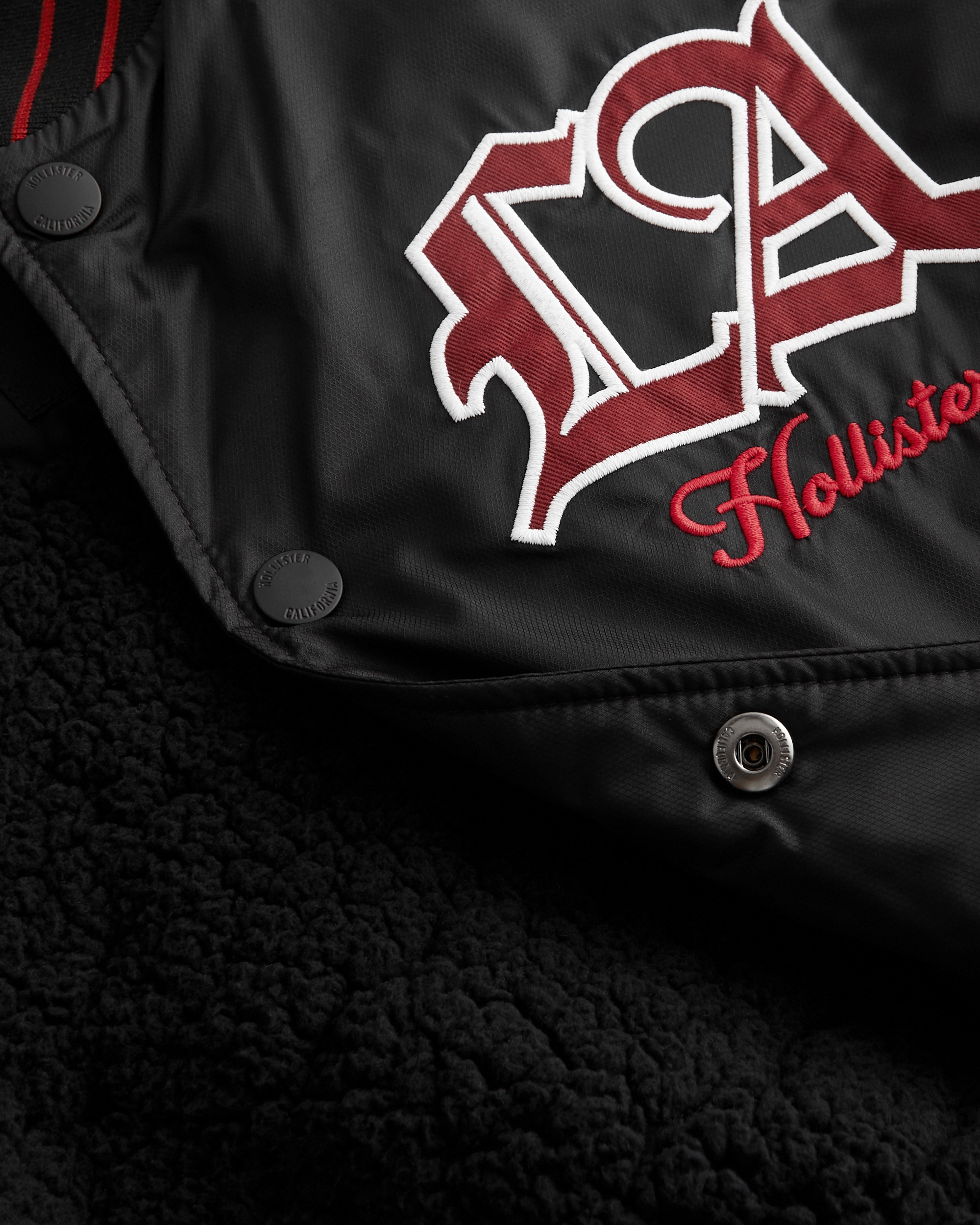 Hollister Sherpa-Lined Varsity Bomber Jacket