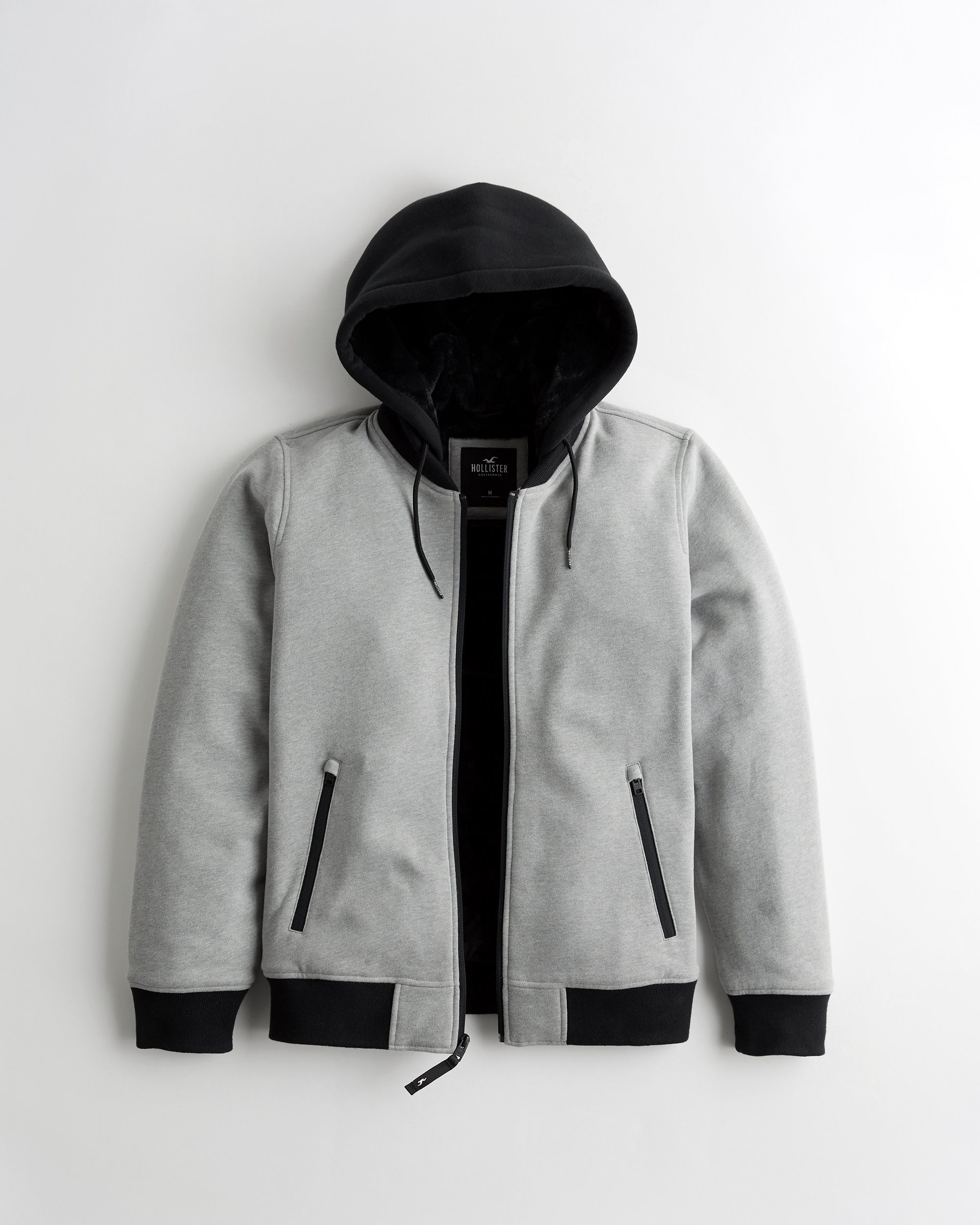 hollister hooded bomber jacket