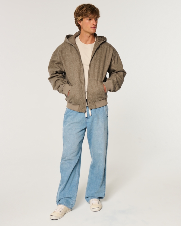 Hooded Workwear Jacket, Med Grey Flat view 2