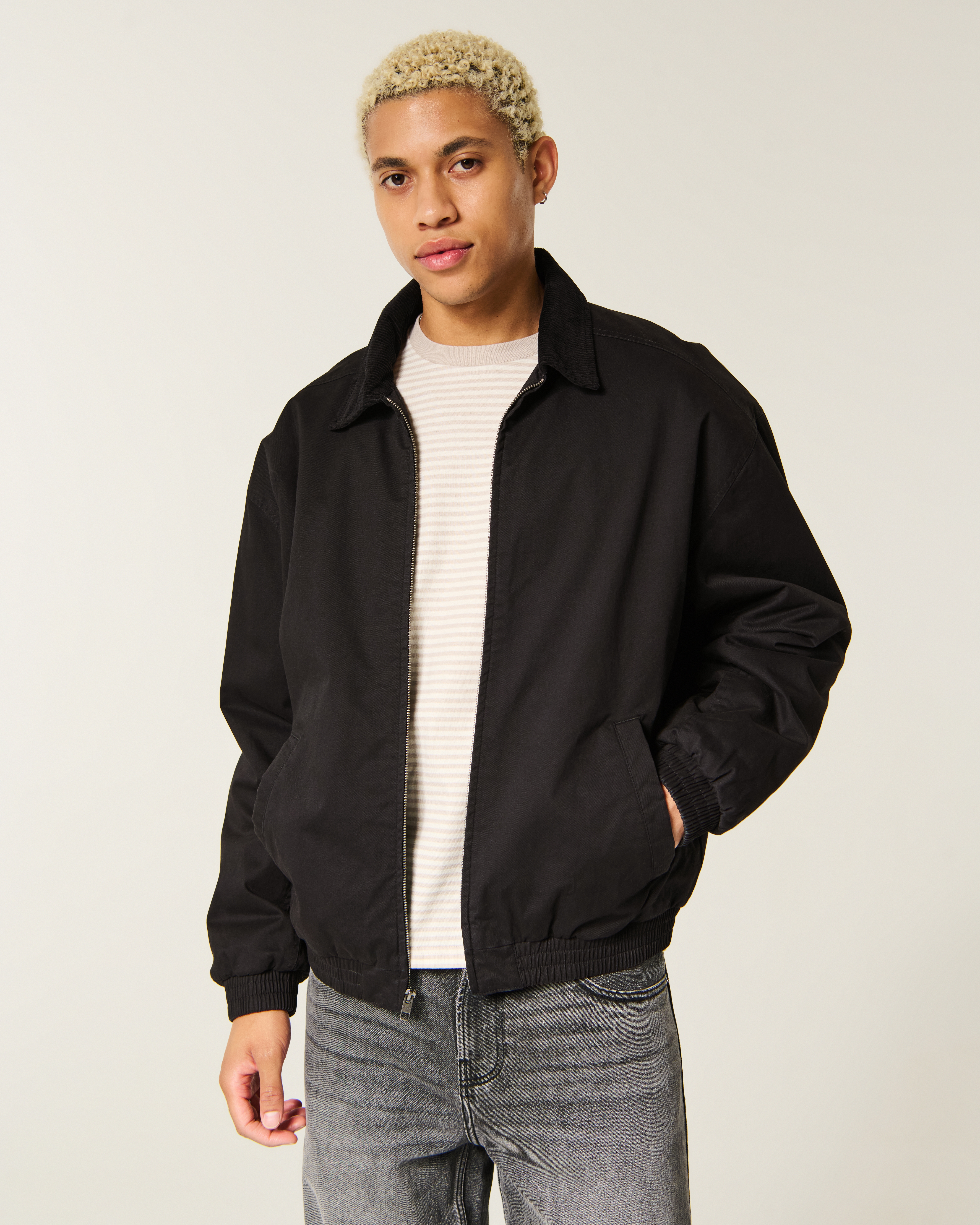 Corduroy Collar Bomber Jacket