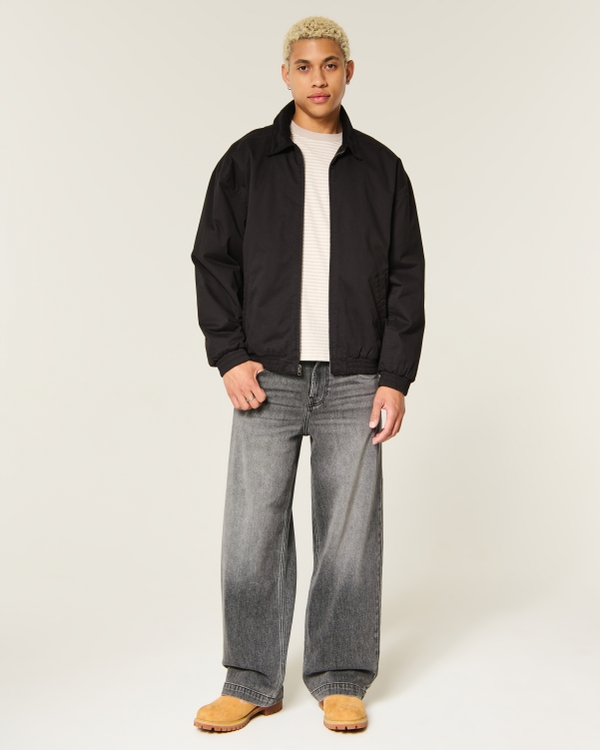 Corduroy Collar Bomber Jacket, Black view 2