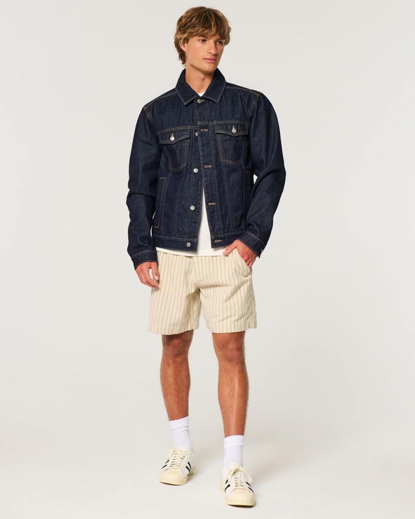 Denim Trucker Jacket, Dark Wash view 2