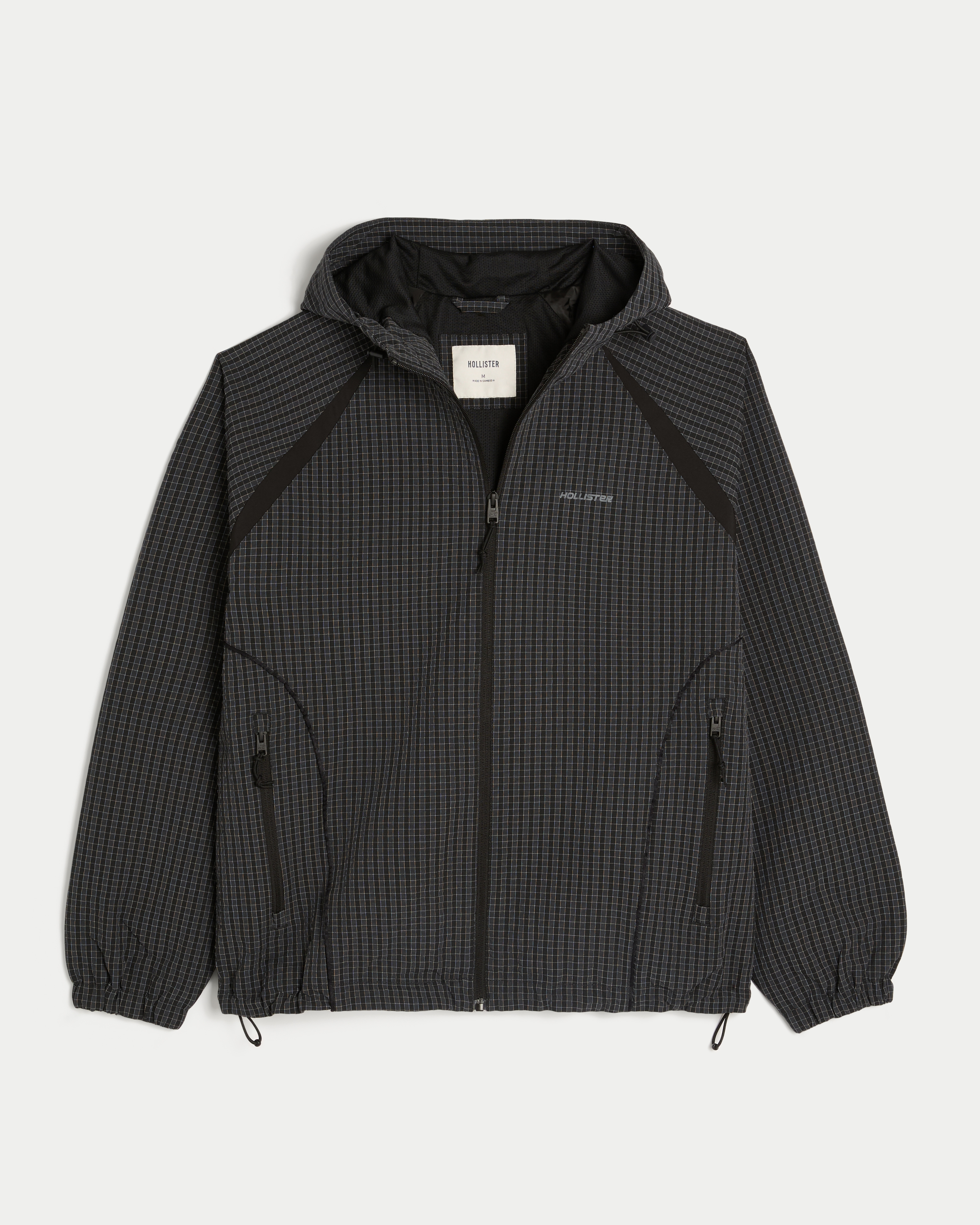 Hooded Seersucker Windbreaker Jacket