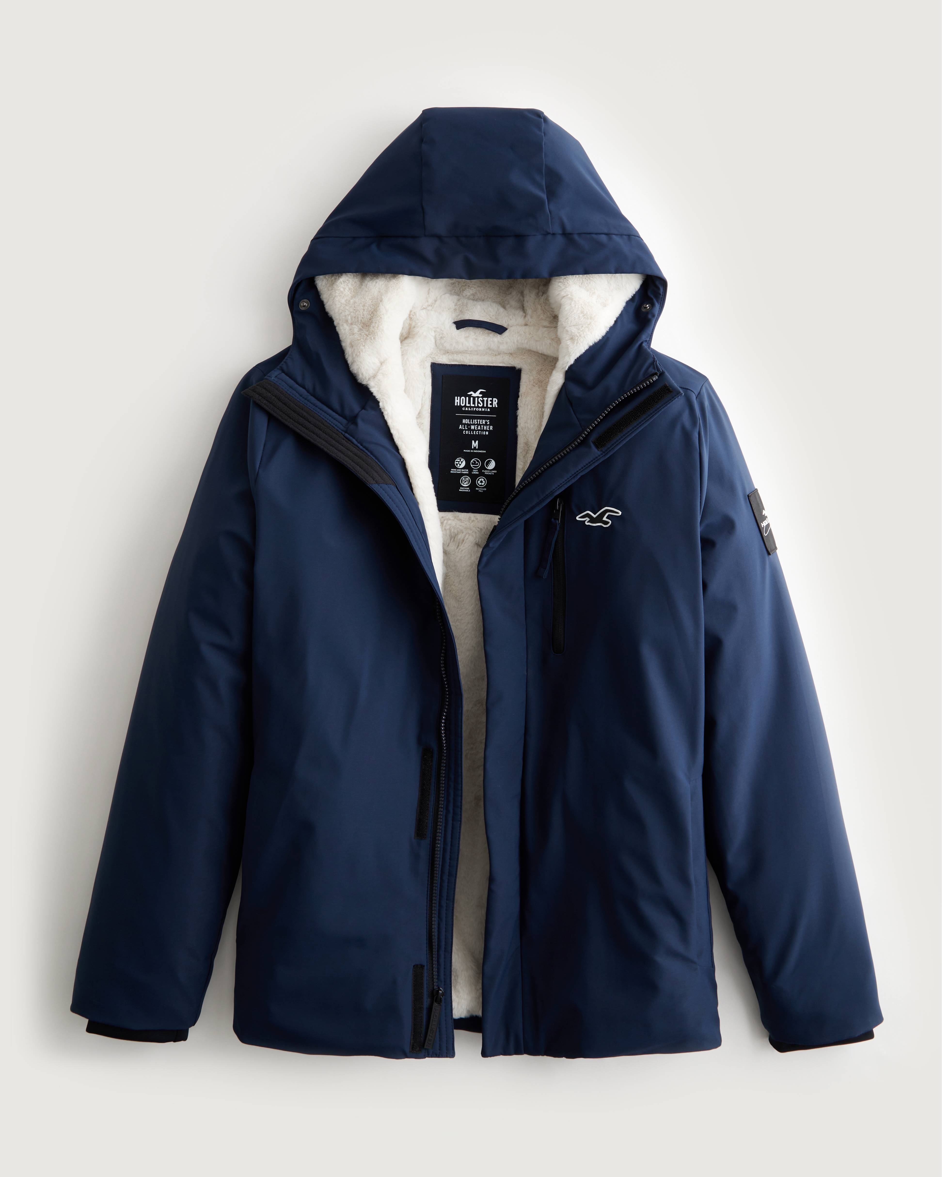 Hollister, Jackets & Coats, Hollister California All Weather Fleece Lined  Jacket Size Medium