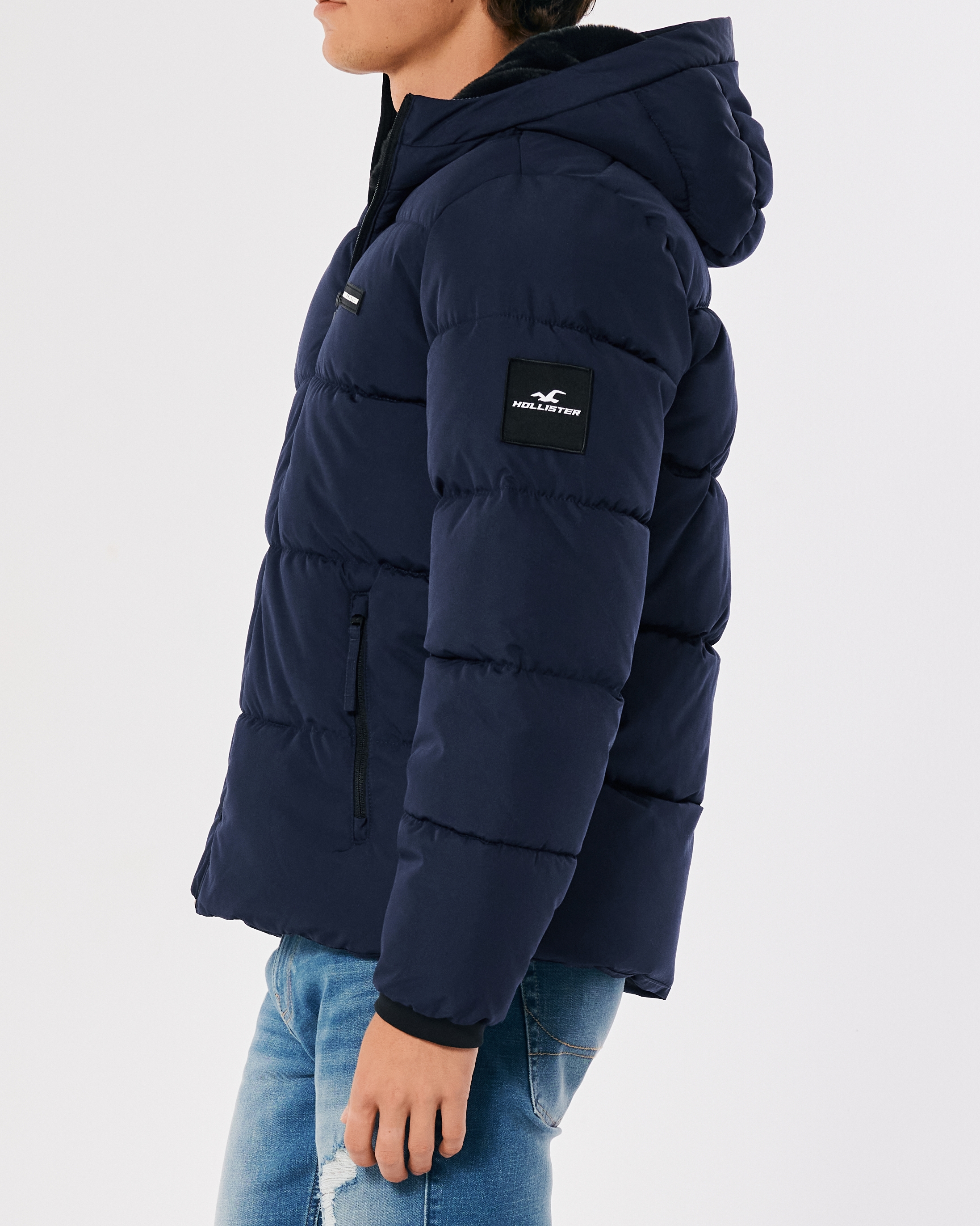 Faux Fur-Lined Hooded Puffer Jacket