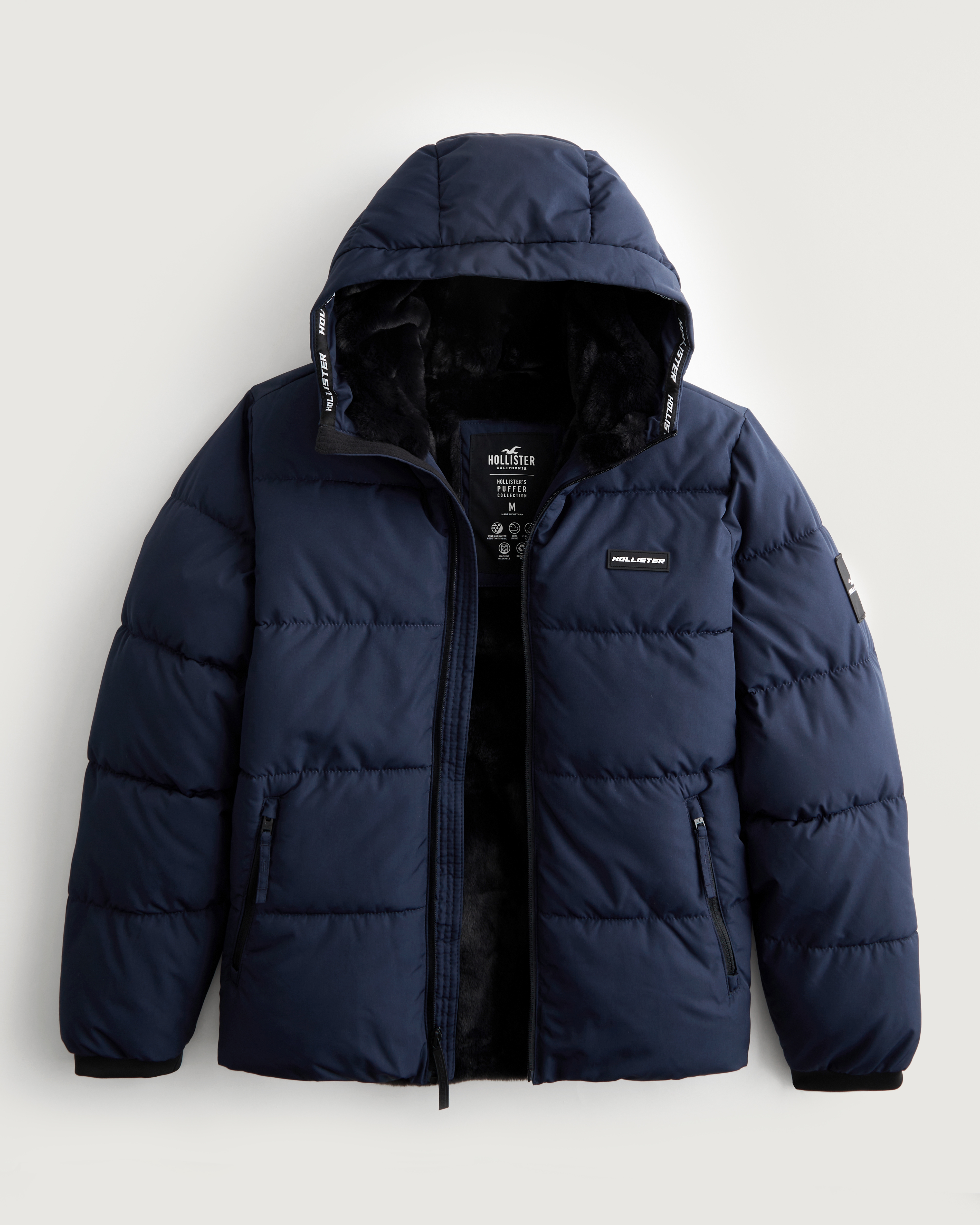 Faux Fur-Lined Hooded Puffer Jacket
