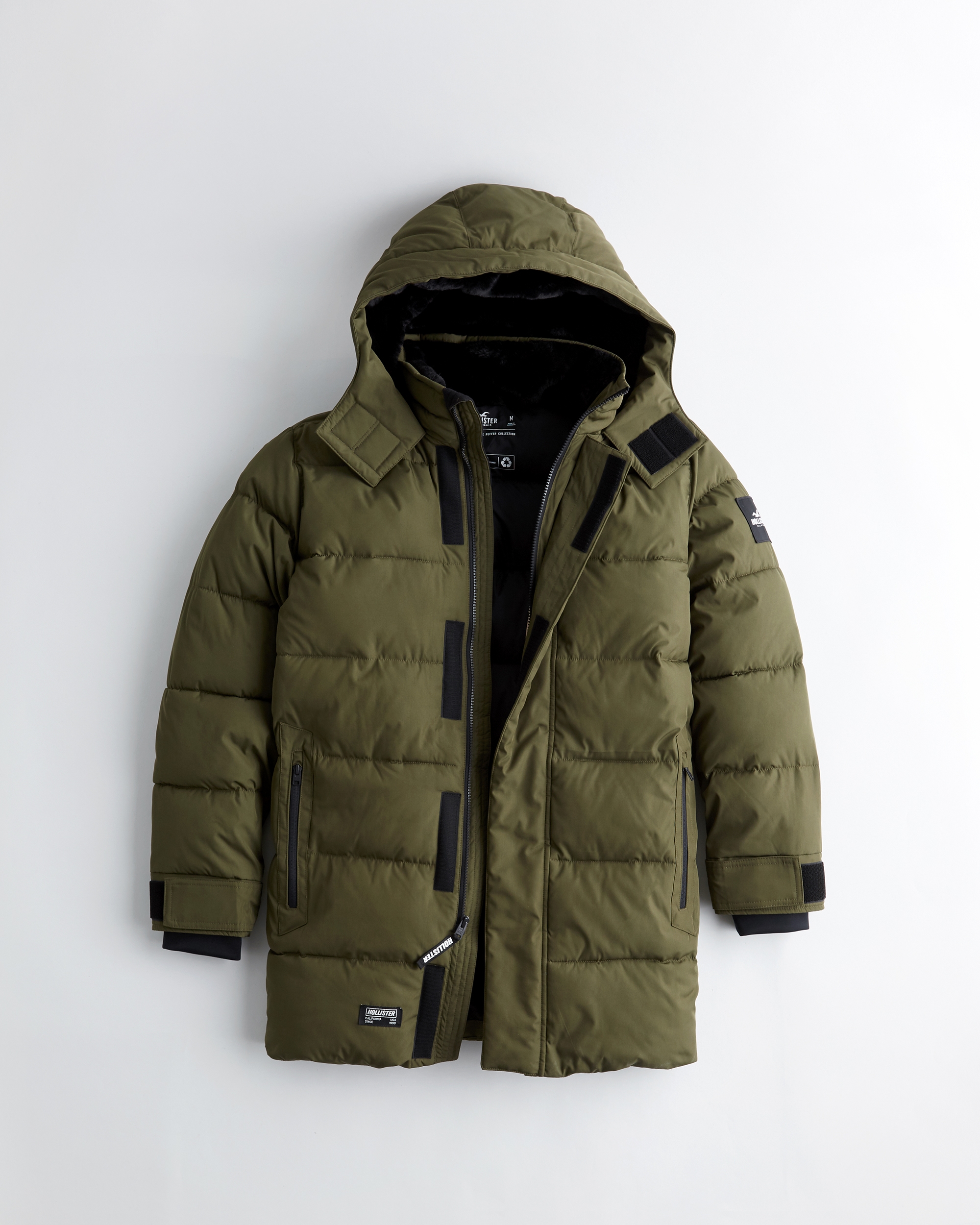 hollister green parka