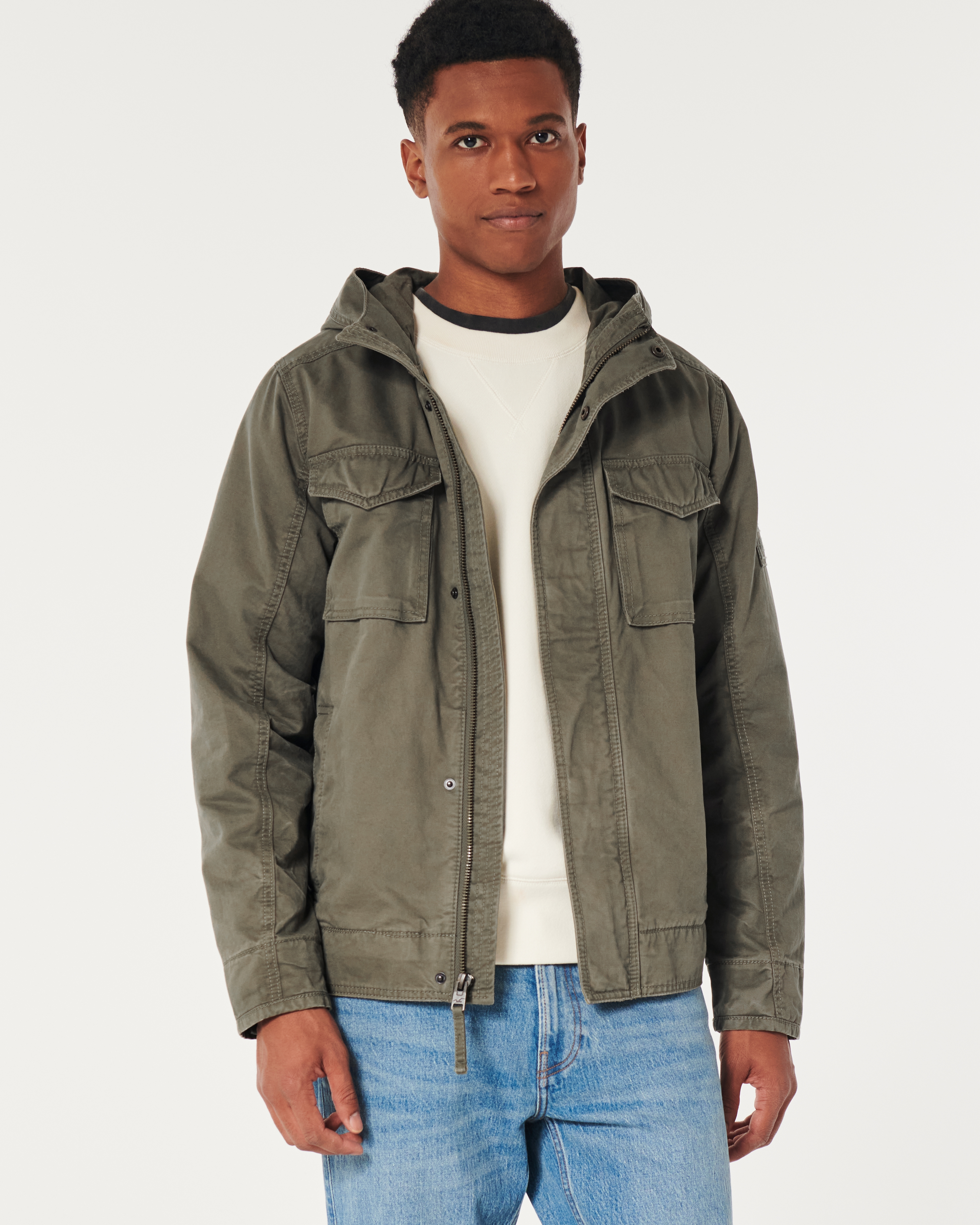 Men's Hooded Field Jacket | Men's Clearance | HollisterCo.com