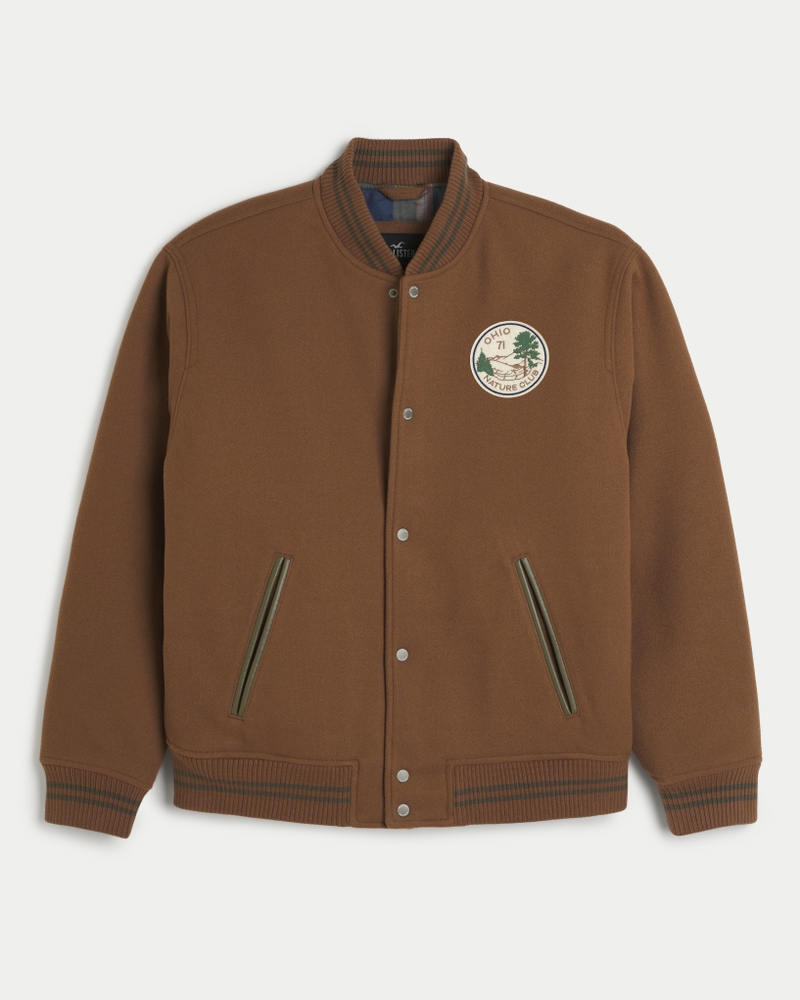 Men's Hollister x Midwest Kids FlannelLined Bomber Jacket Men's