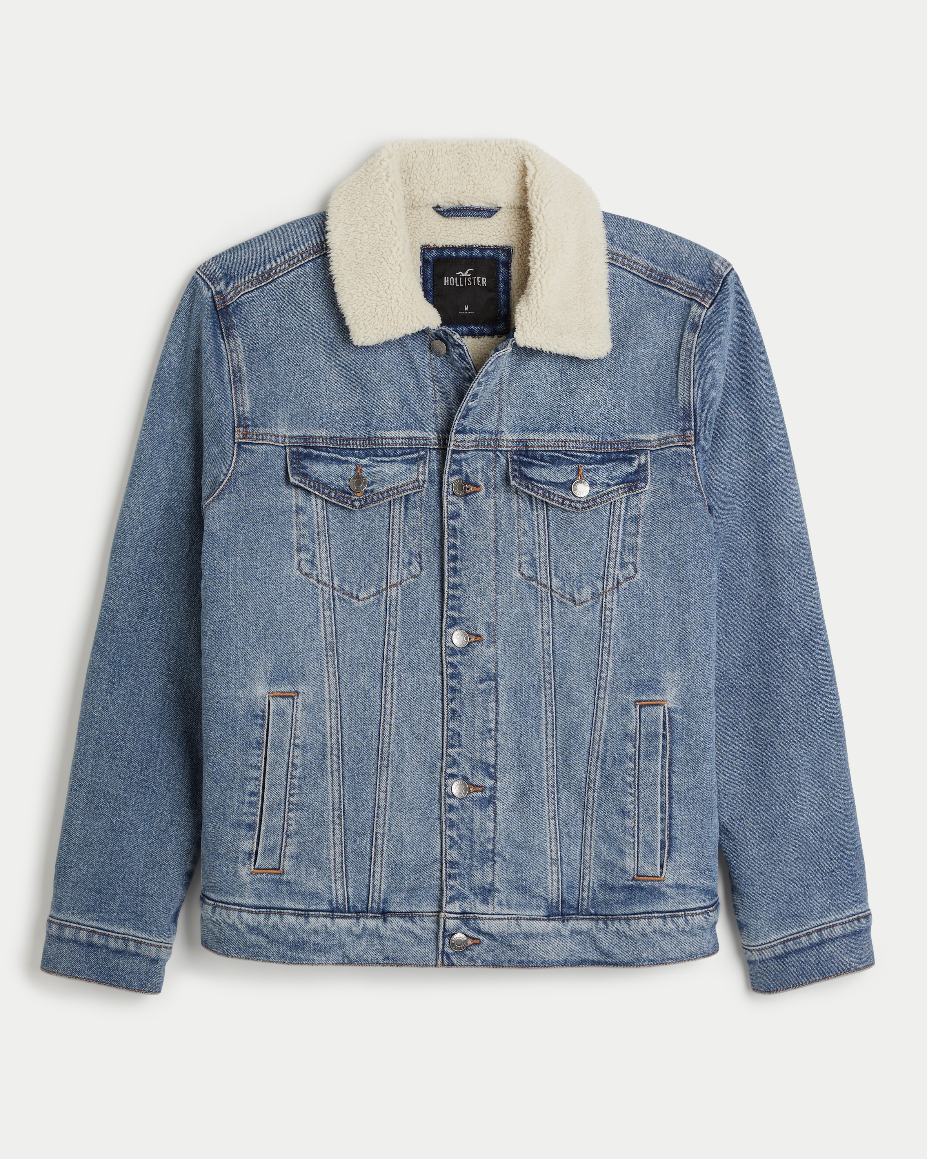 Hollister mens denim shop jacket with hood