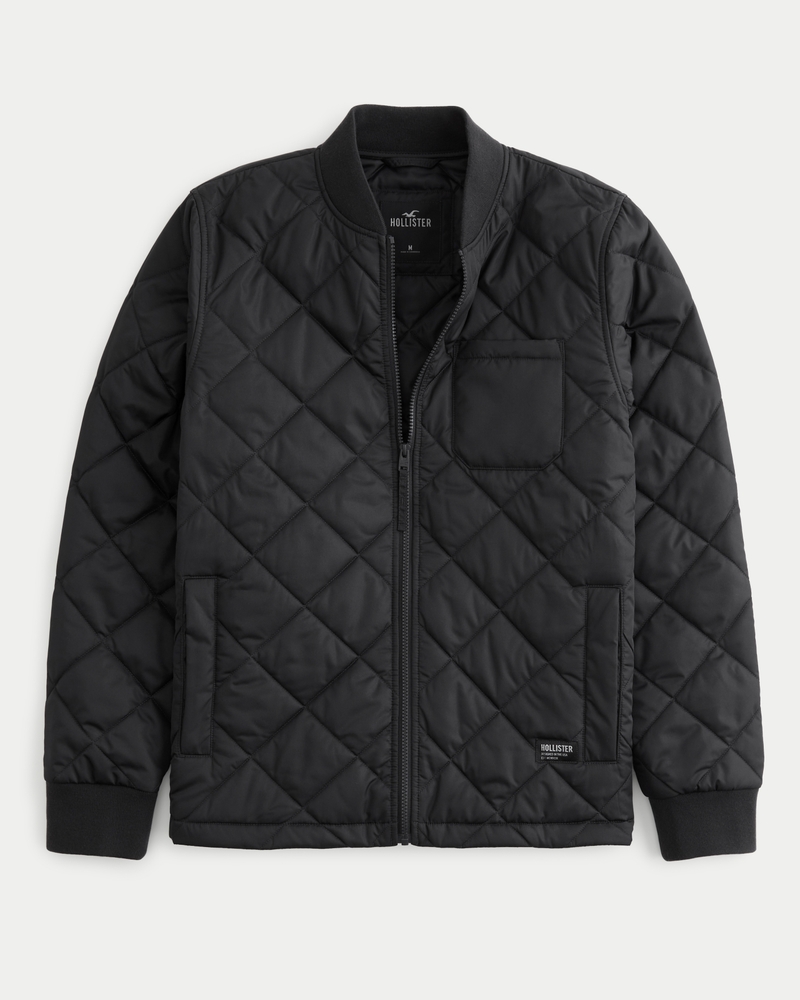 Men's Diamond-Quilted Bomber Jacket | Men's Jackets & Coats ...