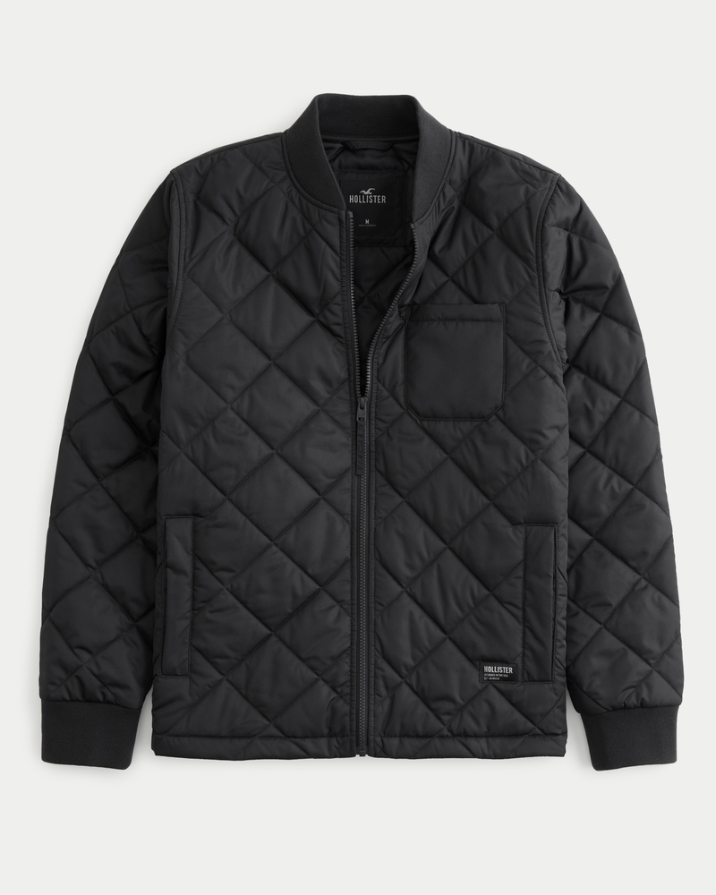 Men's DiamondQuilted Bomber Jacket Men's Jackets & Coats