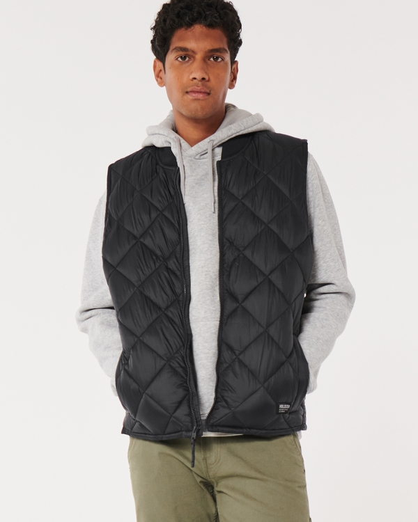 Ultimate Diamond-Quilted Puffer Vest, Black