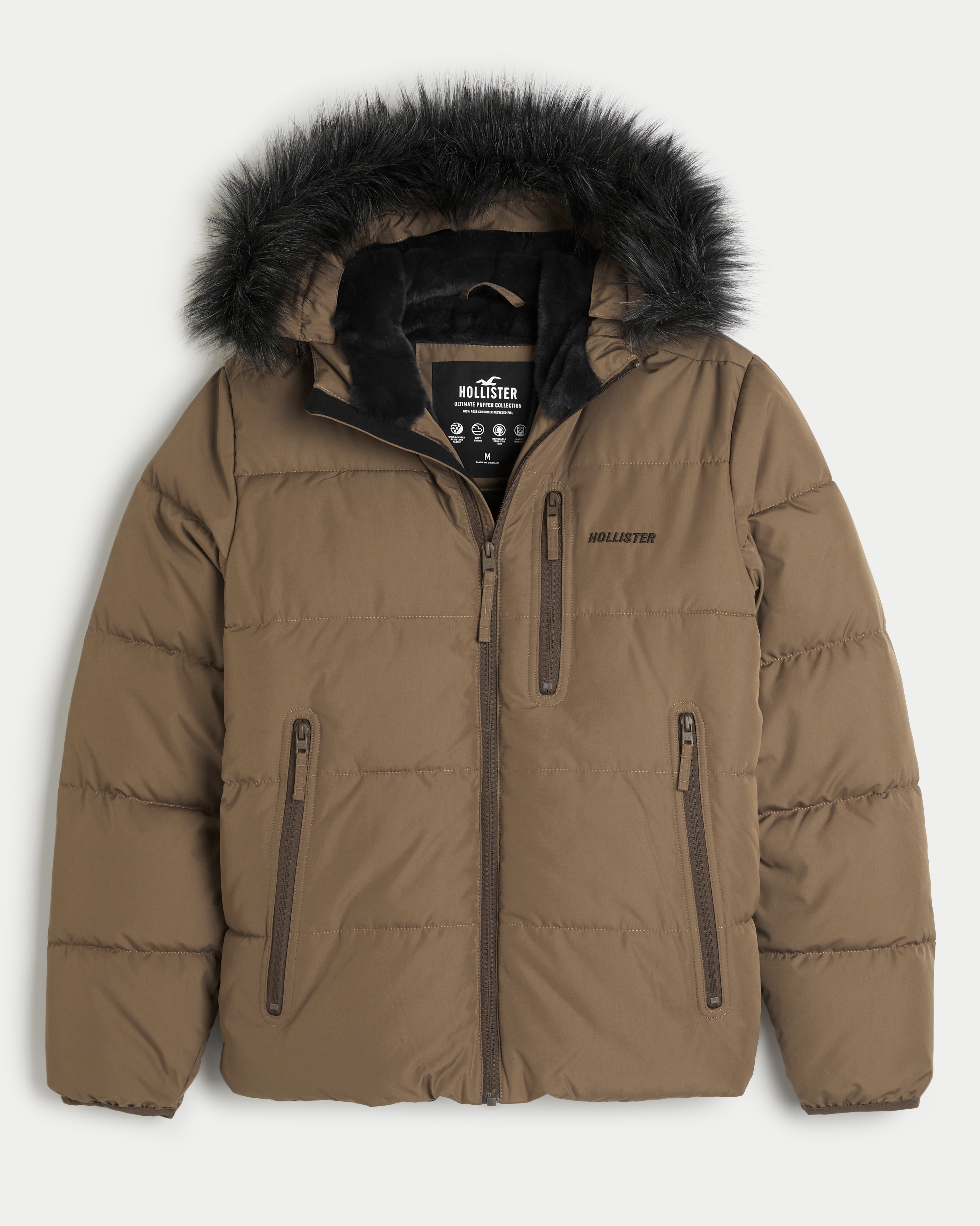 Mens puffer hotsell jacket hollister