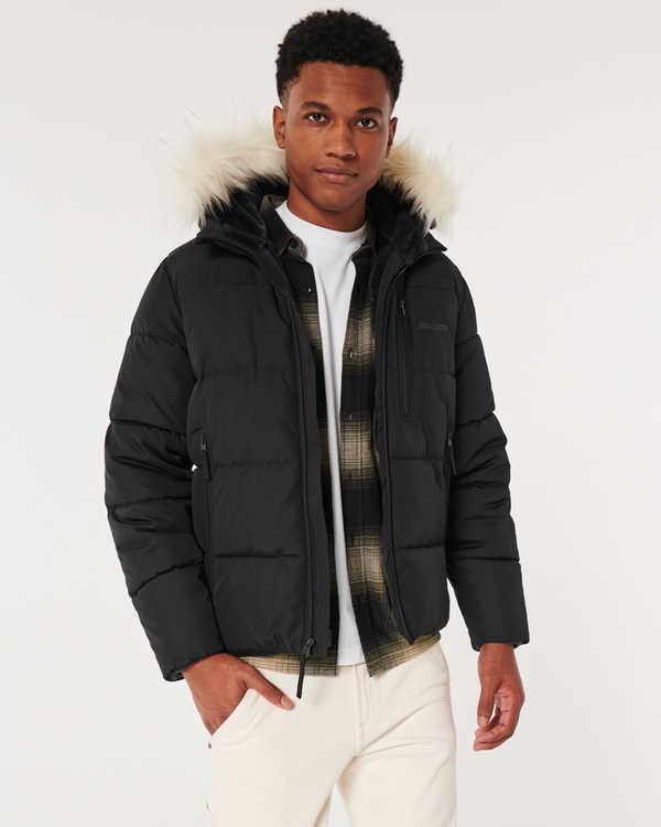 Hollister, Jackets & Coats, Hollister Dark Grey Sherpalined Coat With  Furlined Hood