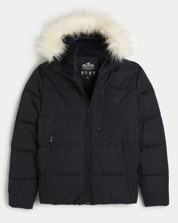 Hollister black sale puffer coat