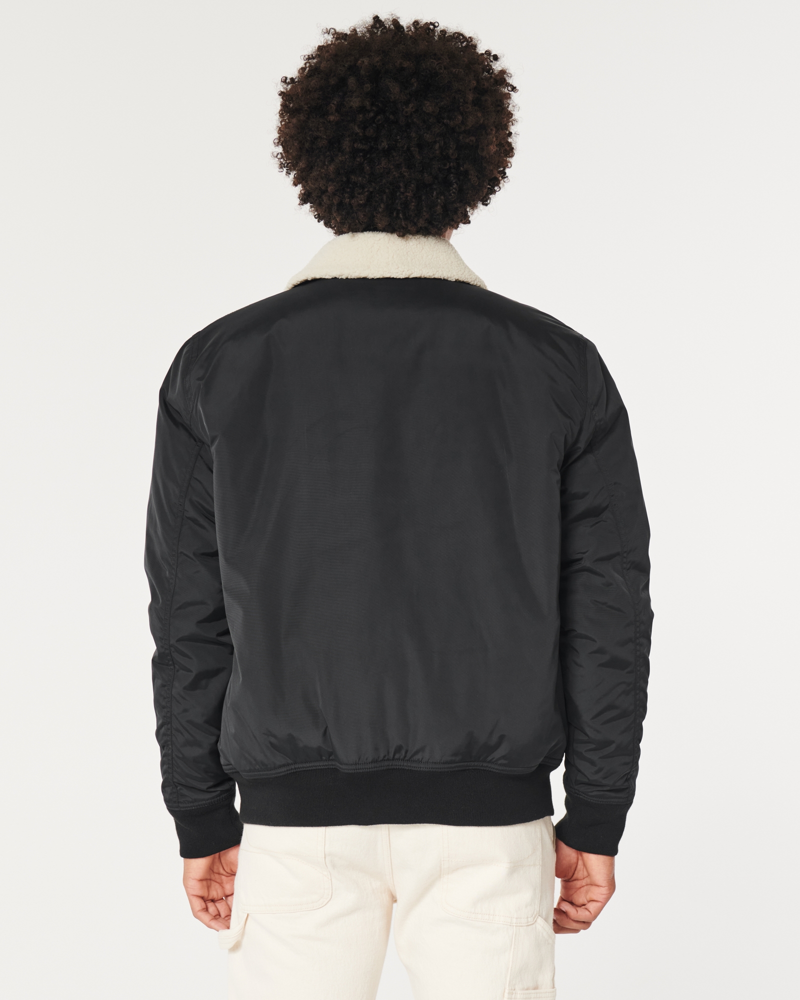 Men's Faux Shearling-Lined Bomber Jacket, Men's Clearance