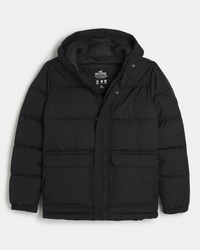 Hollister black puffer jacket new arrivals