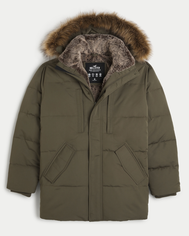 Cozy lined down parka on sale hollister