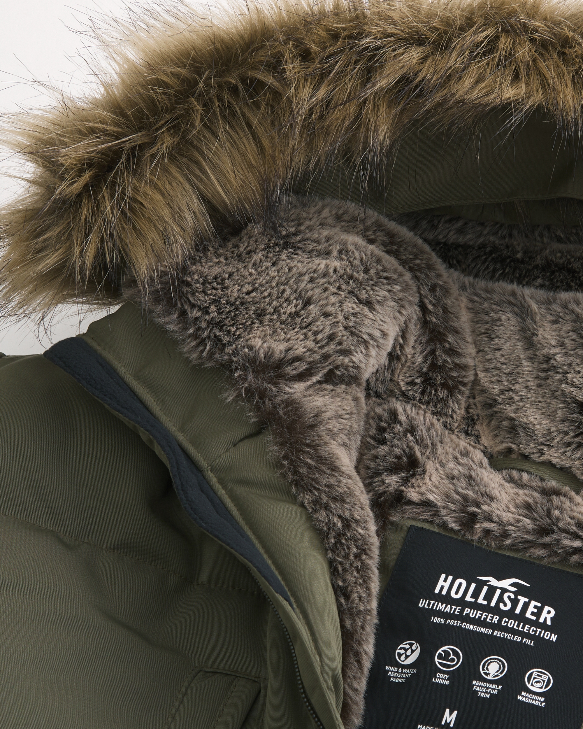 Hooded puffer parka clearance hollister