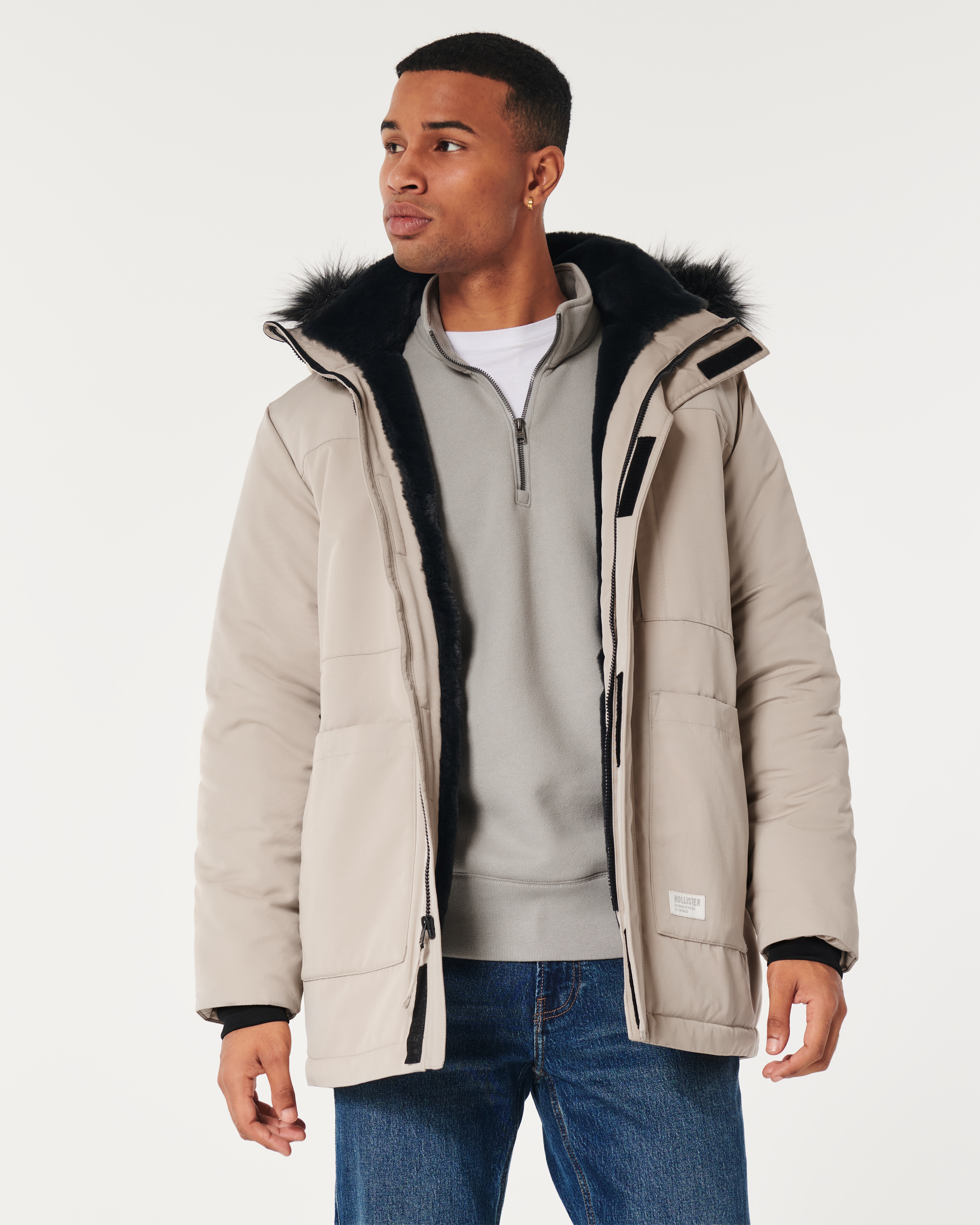 Hollister sale parka mens