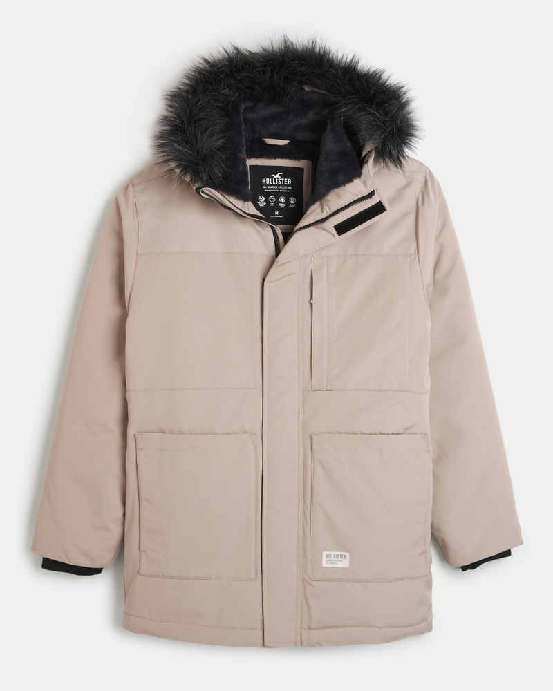 Men's Faux Fur-Lined All-Weather Jacket, Men's Jackets & Coats