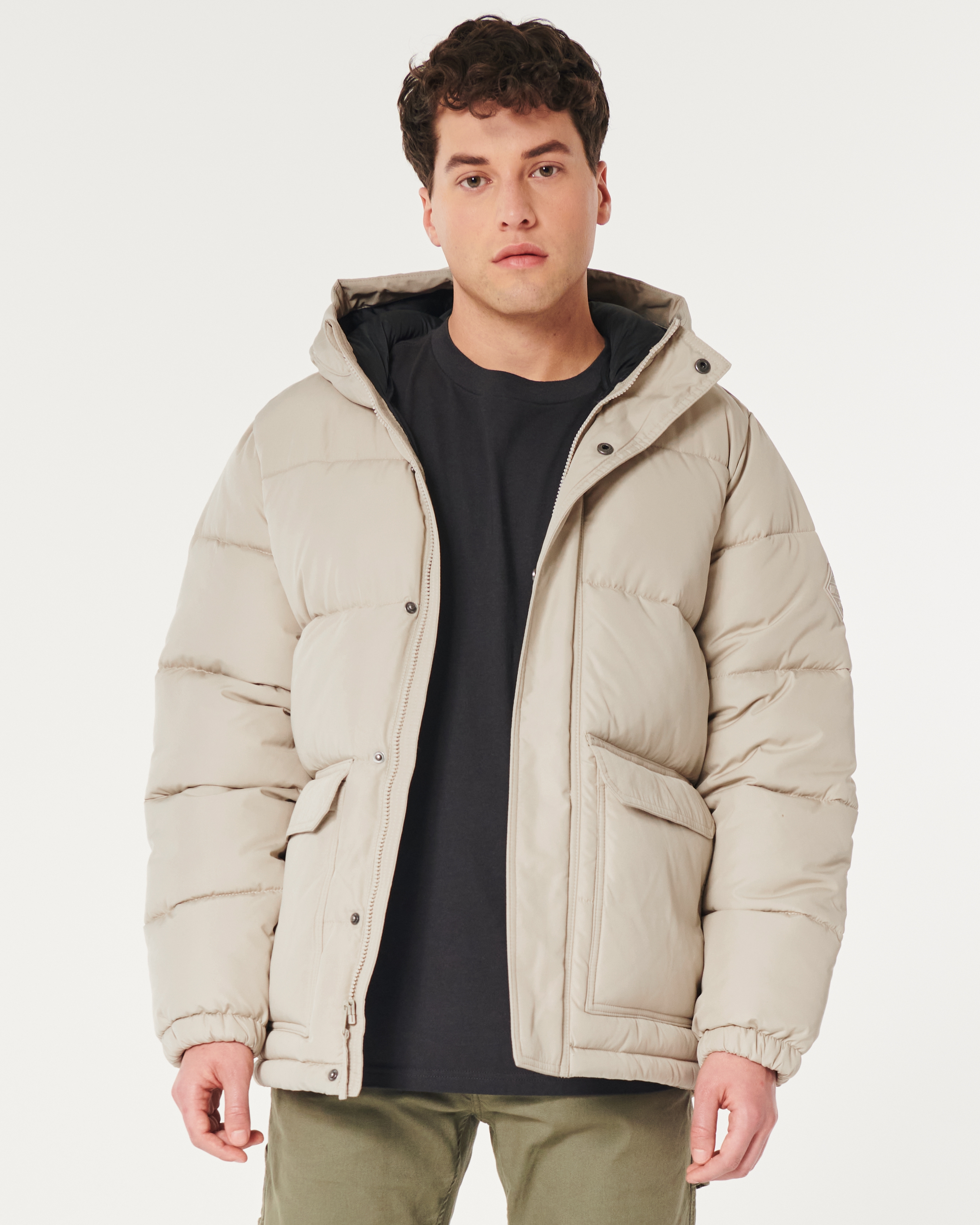 Mens hollister on sale puffer jacket