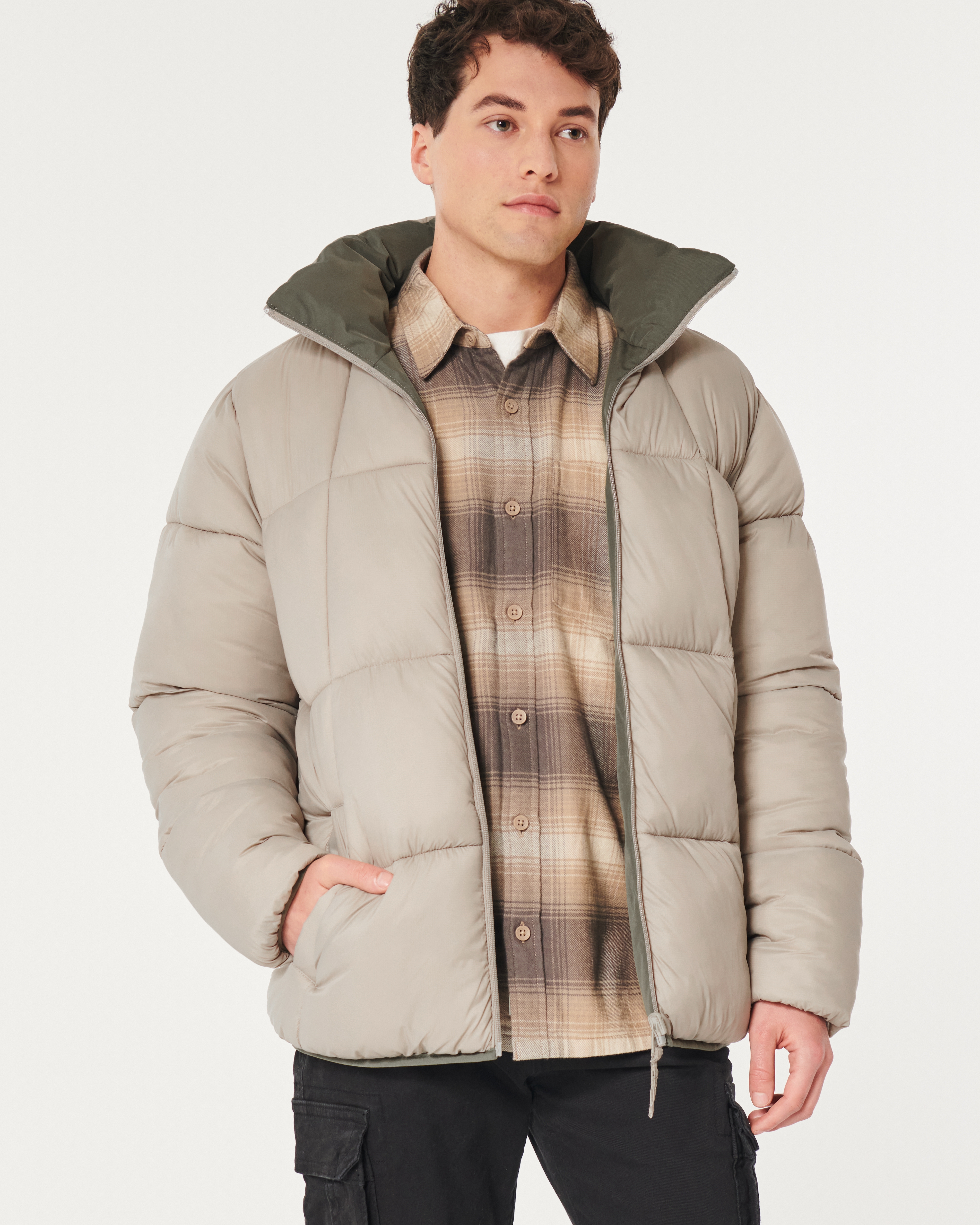 Hollister puffer jacket on sale mens